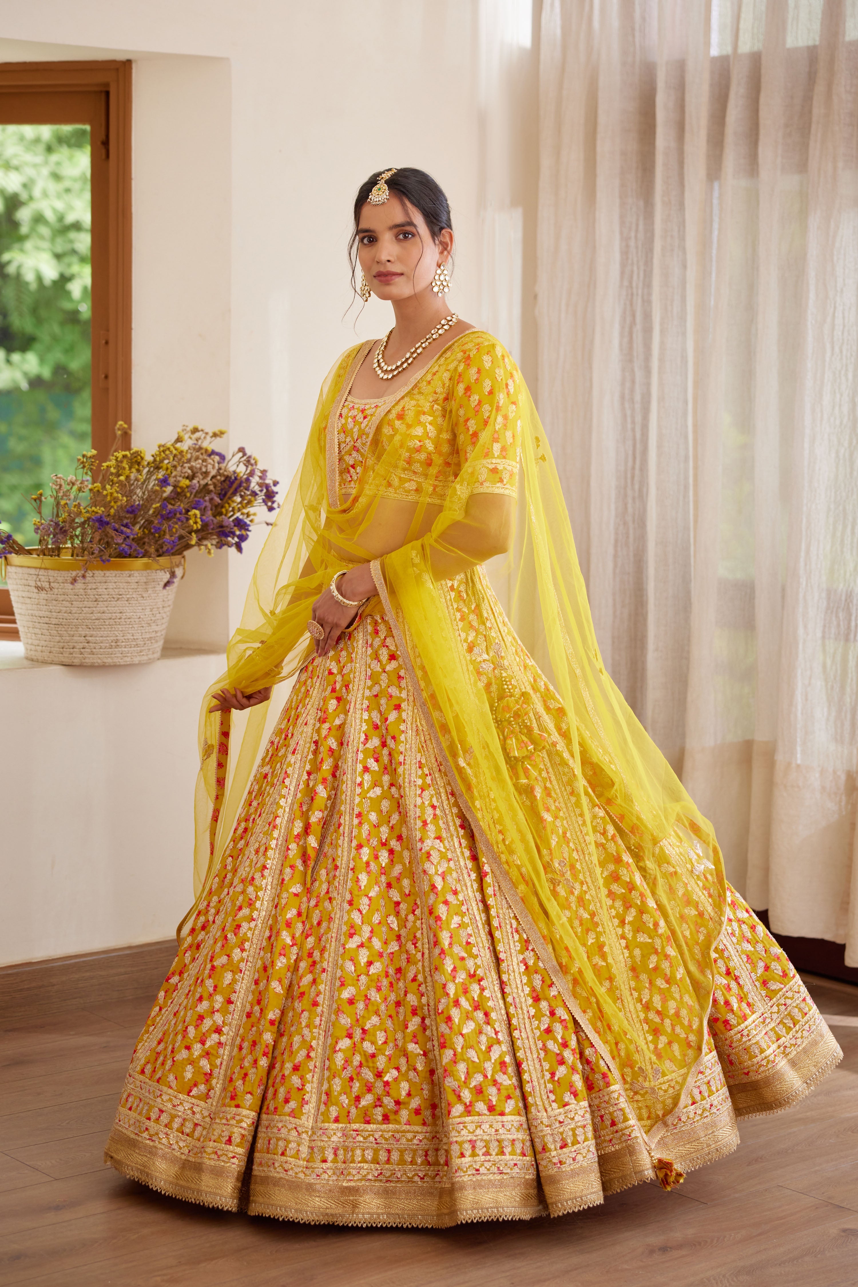 Mustard Yellow Lehenga Set