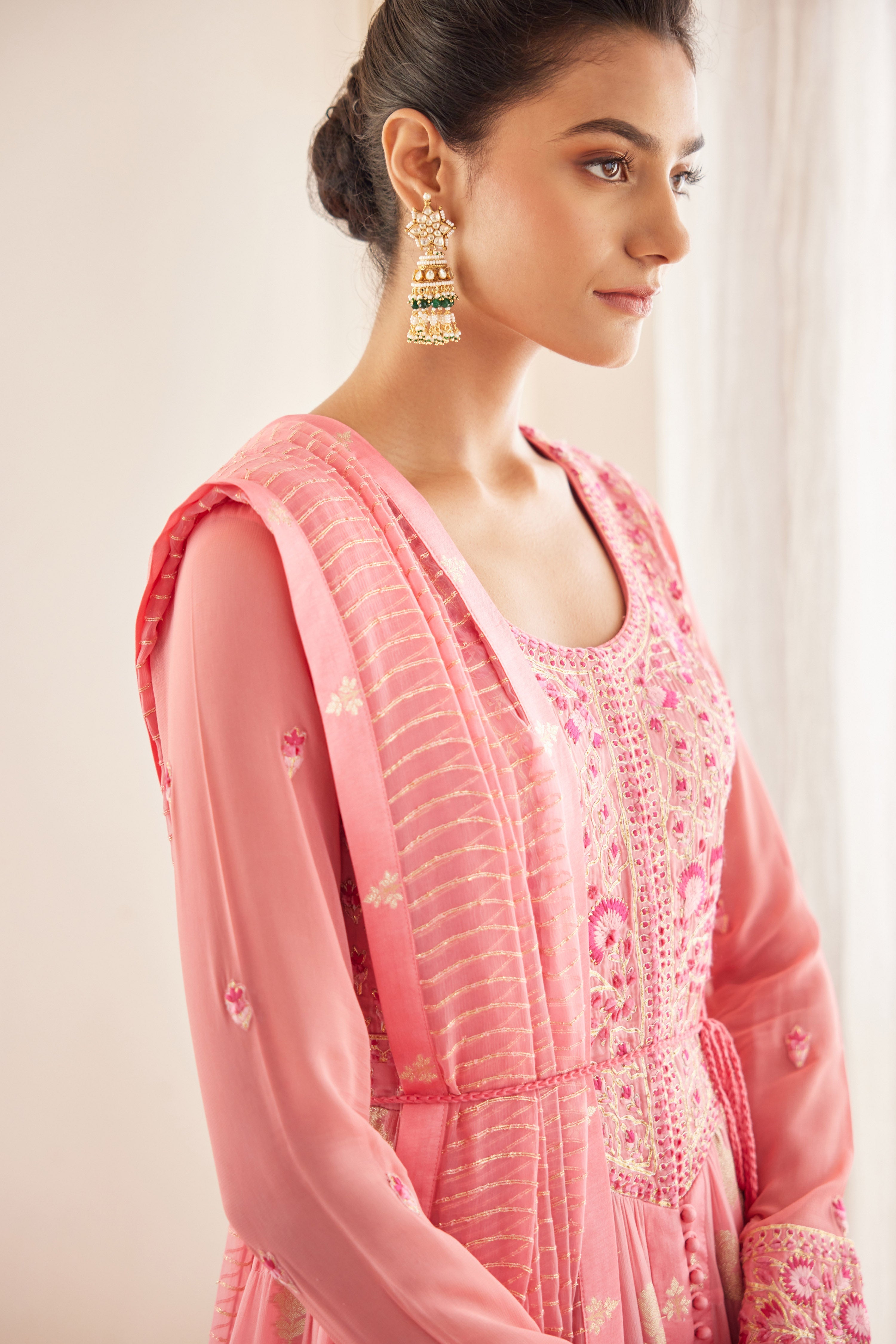 Rose Pink Anarkali Set