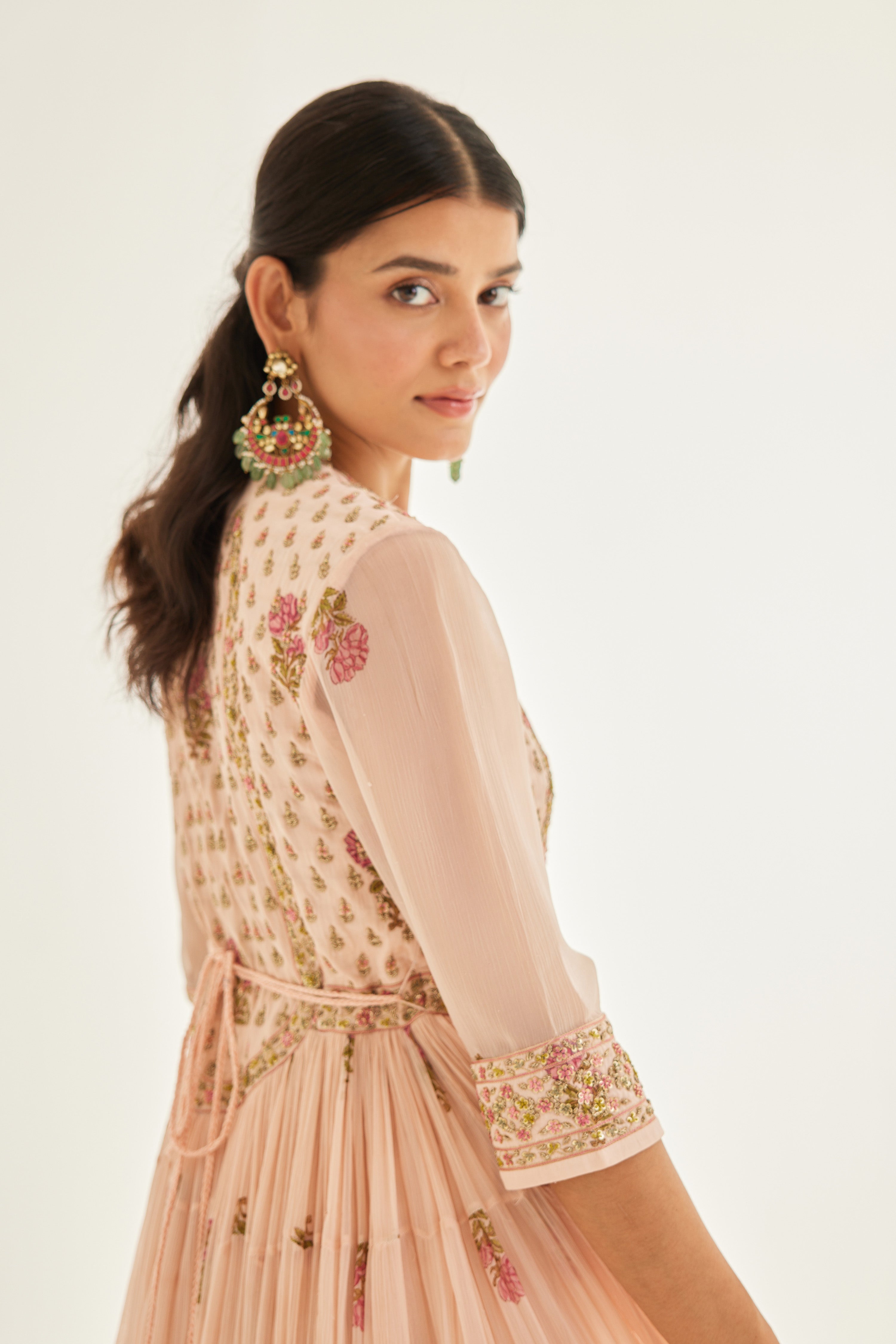 Shell Pink Anarkali Set