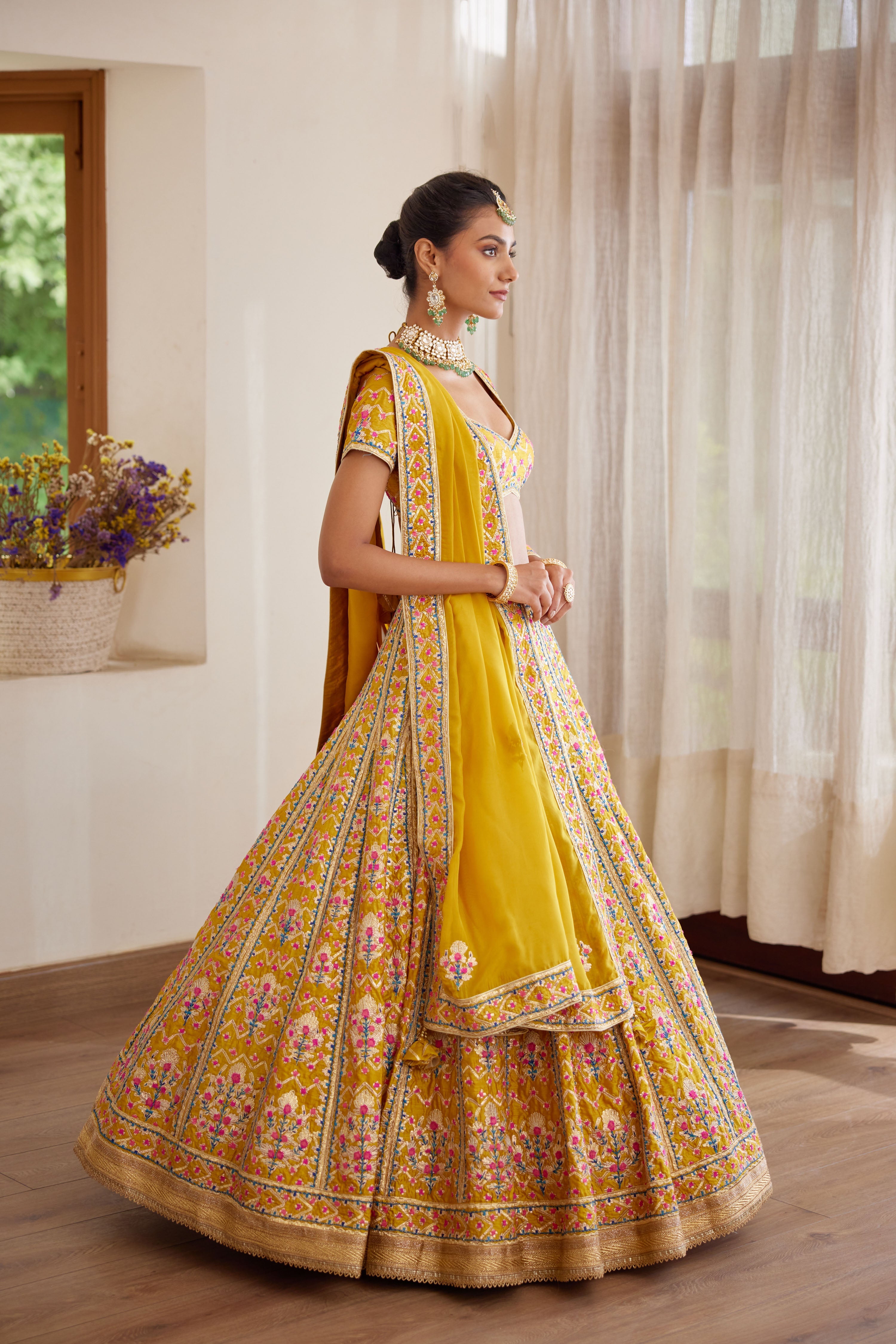 Mustard Yellow Lehenga Set