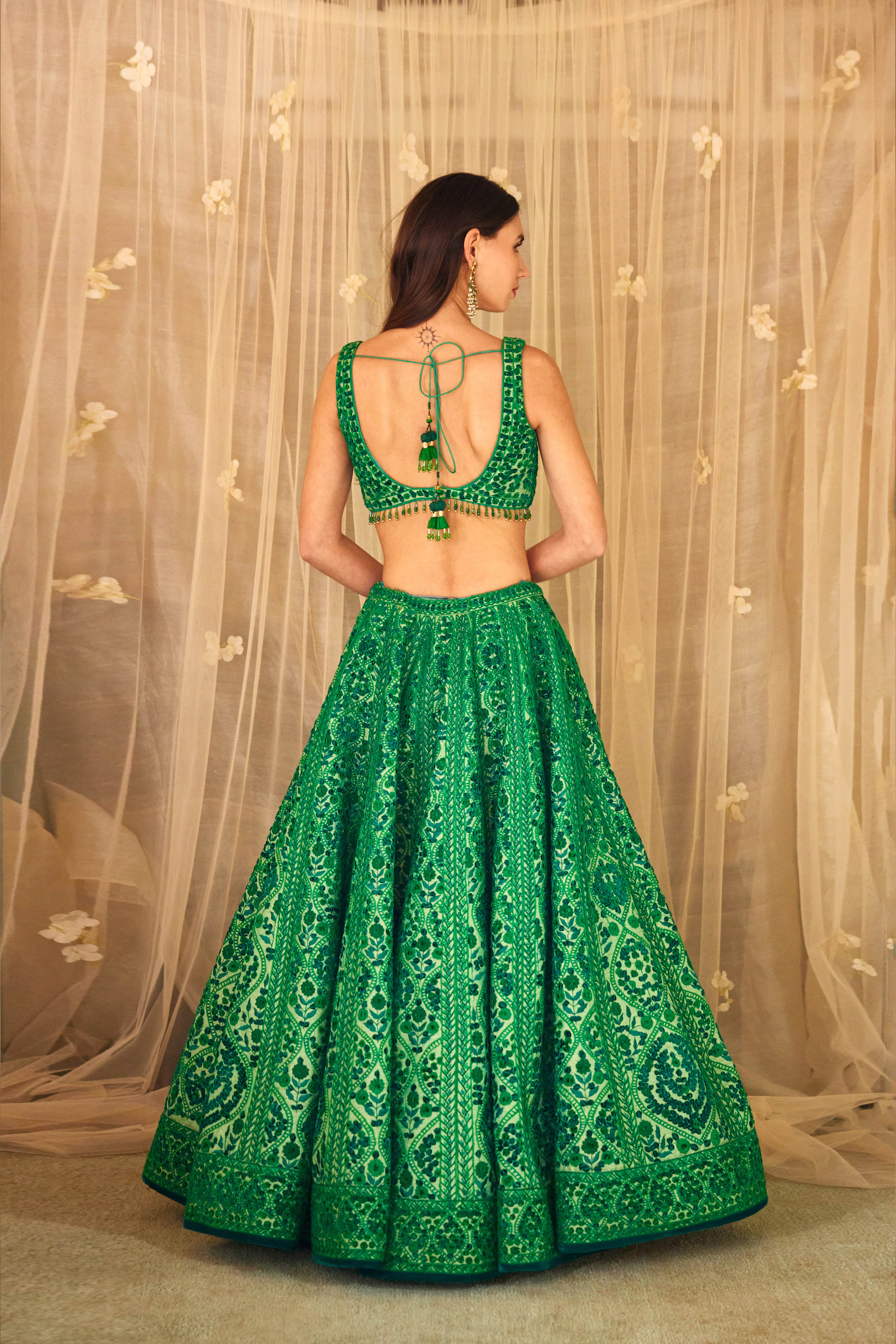 Bottle Green Lehenga Set