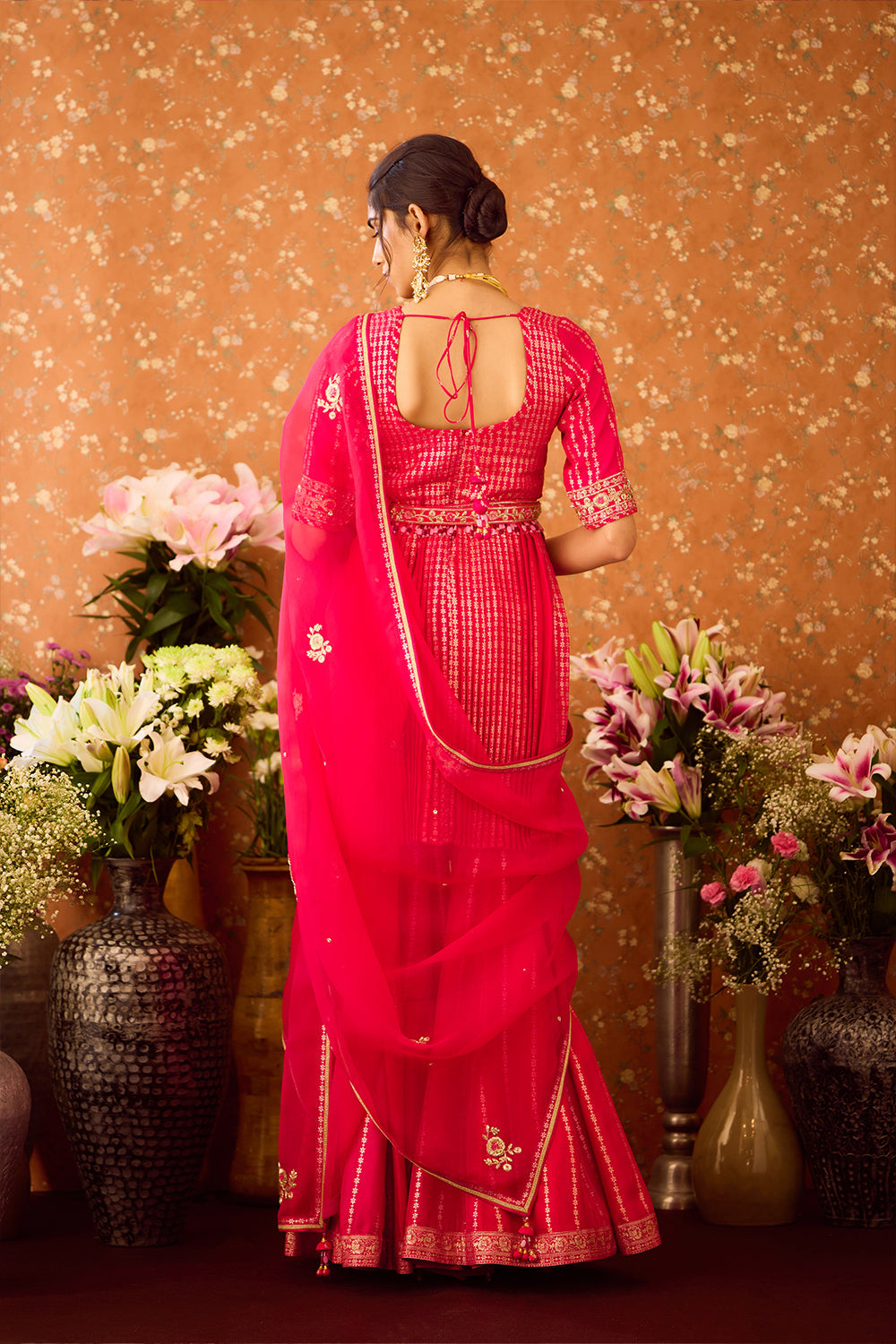 Scarlet Red Sharara Set