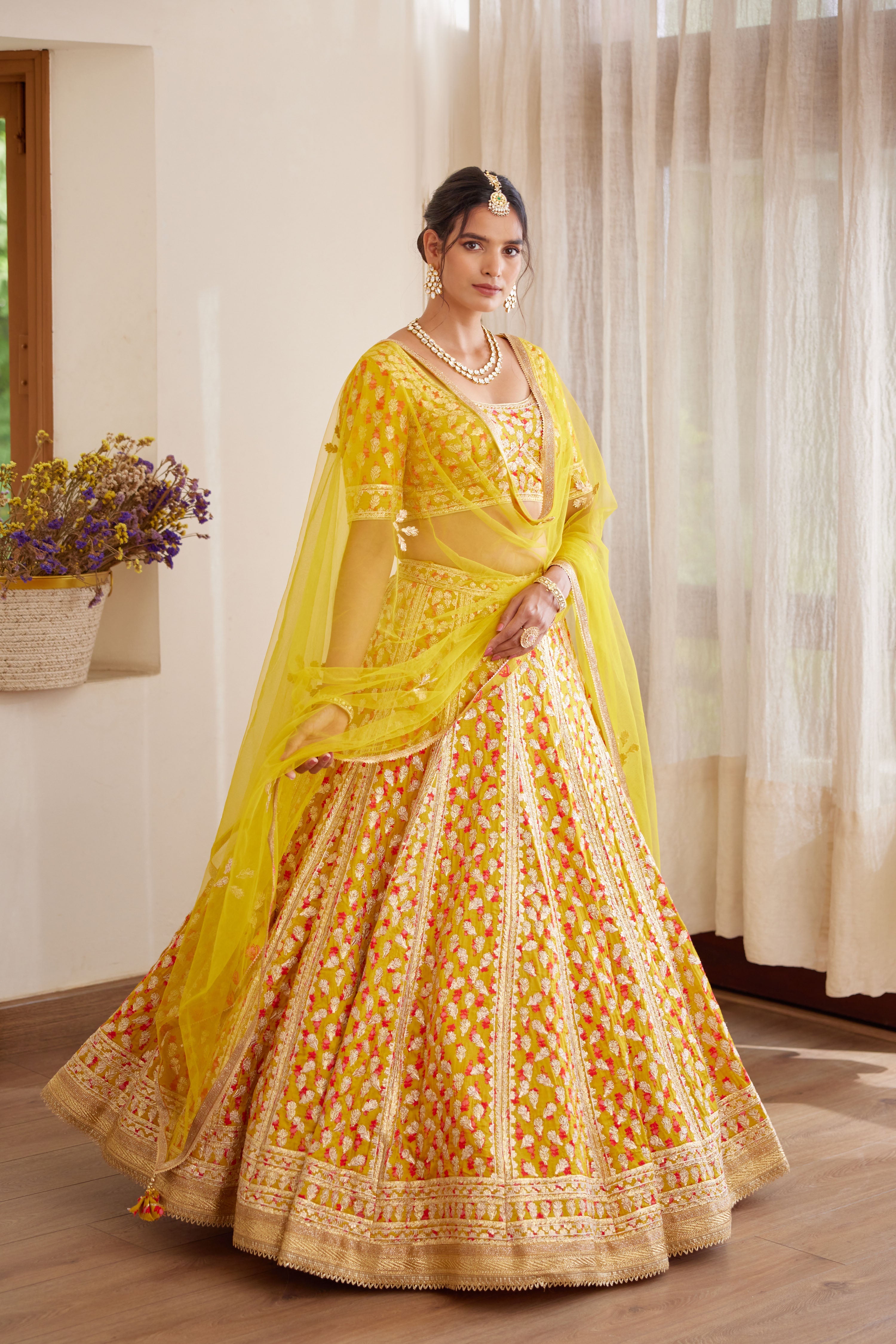 Mustard Yellow Lehenga Set