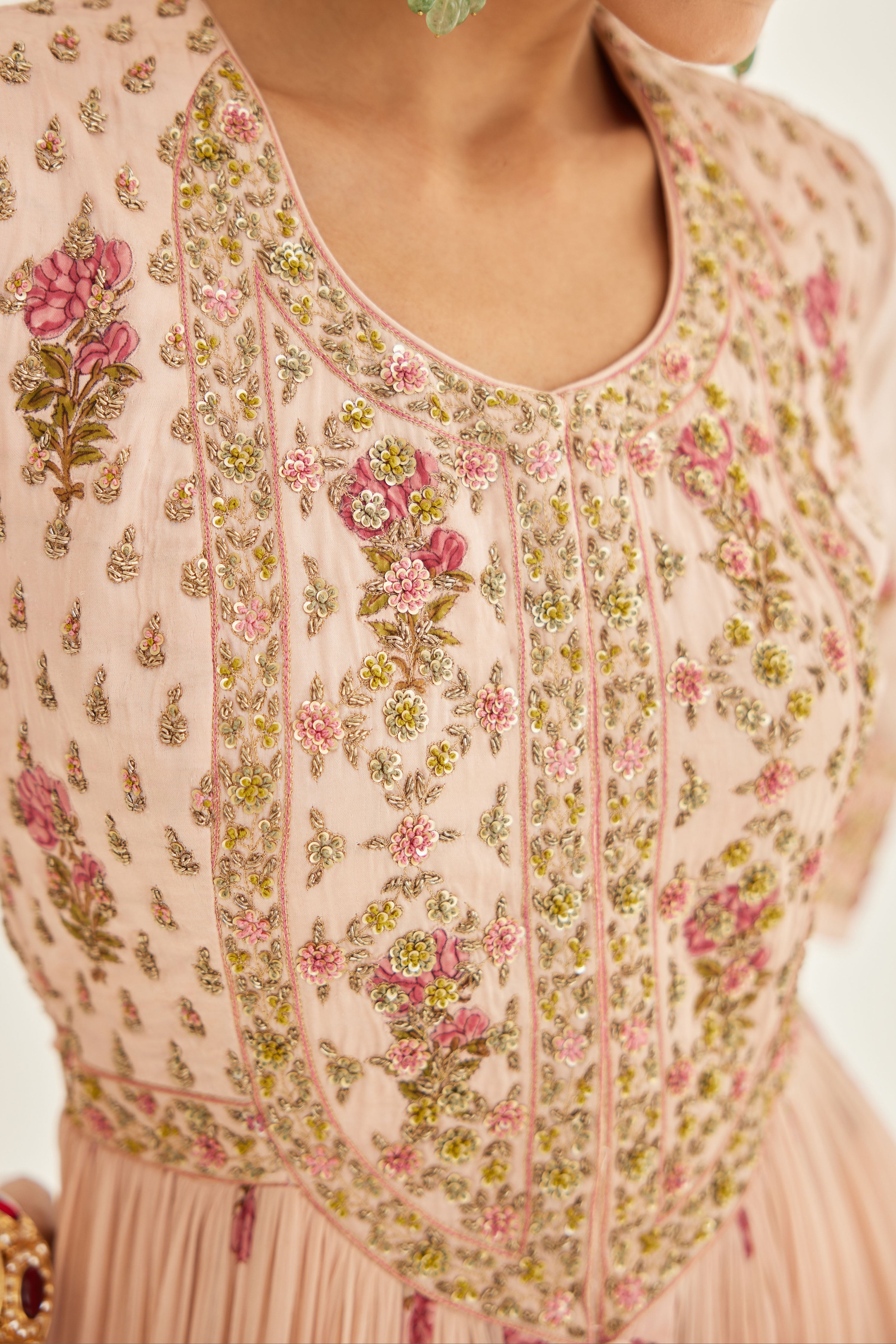 Shell Pink Anarkali Set