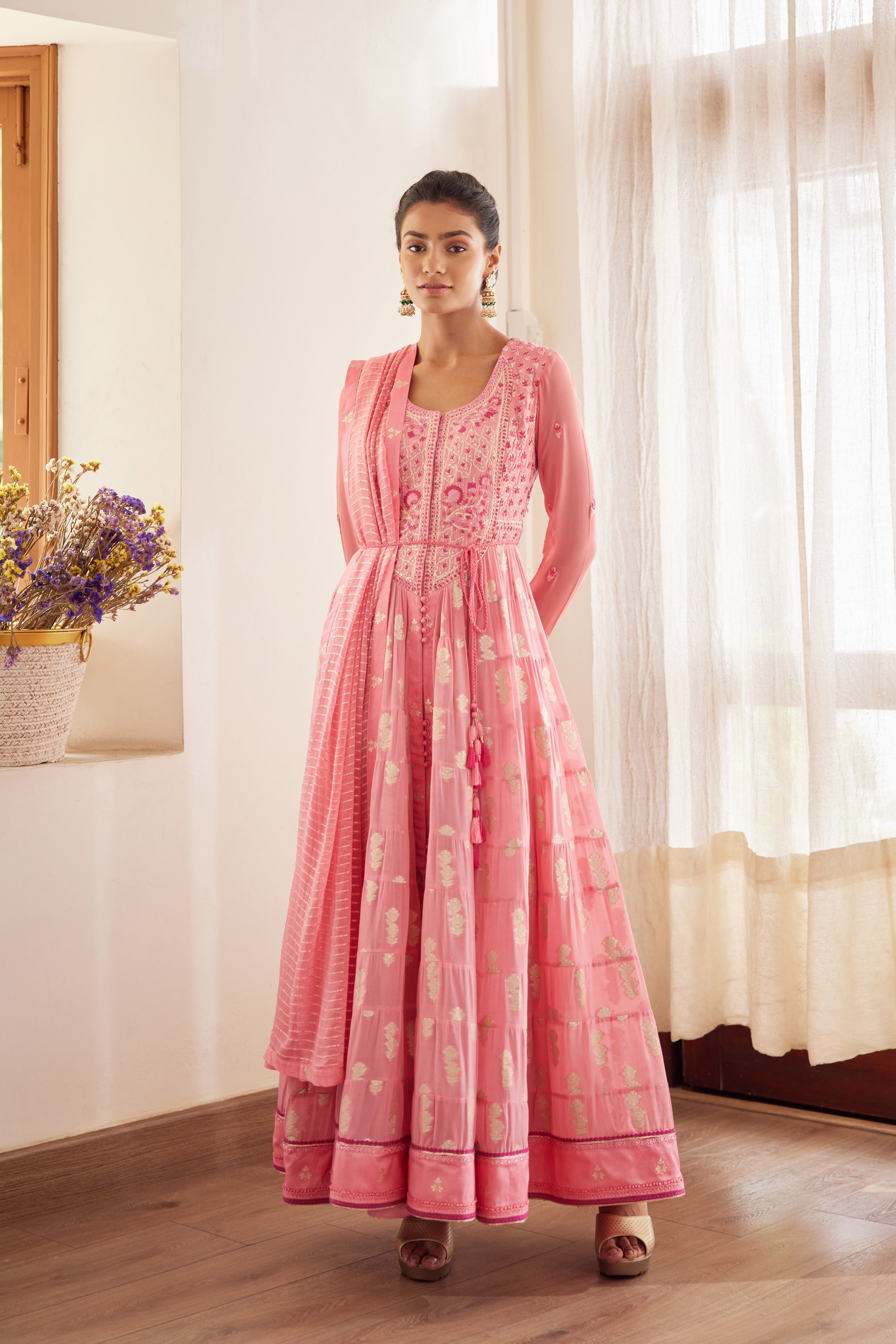 Rose Pink Anarkali Set