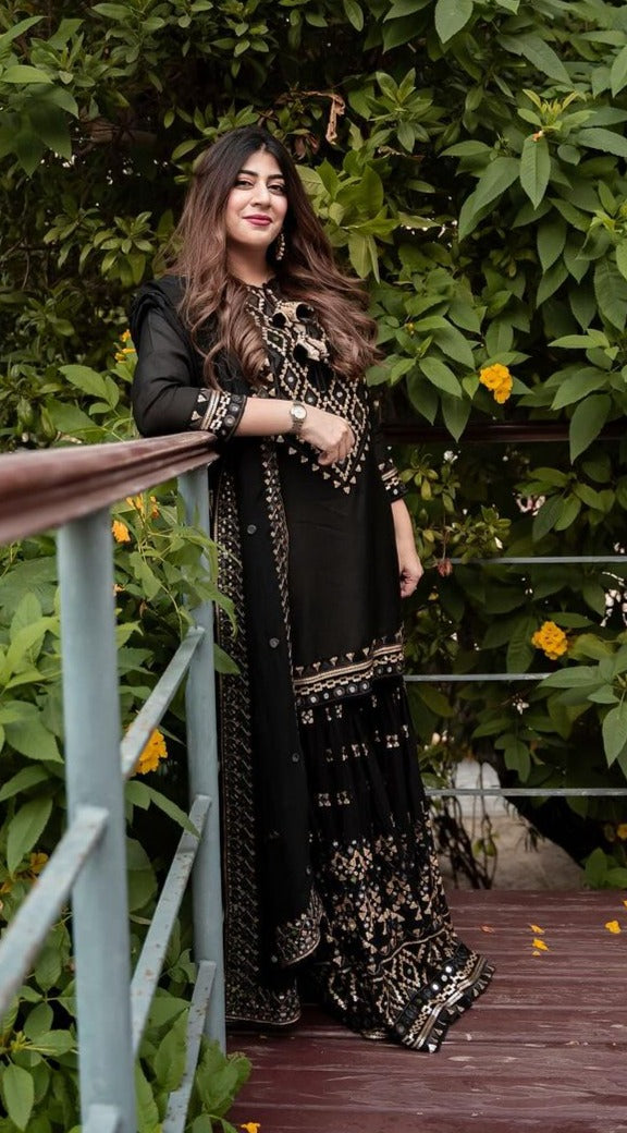 Friya Short Kurta Sharara Set -Sanya Hussane