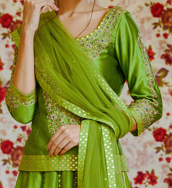 Green Lehenga Set