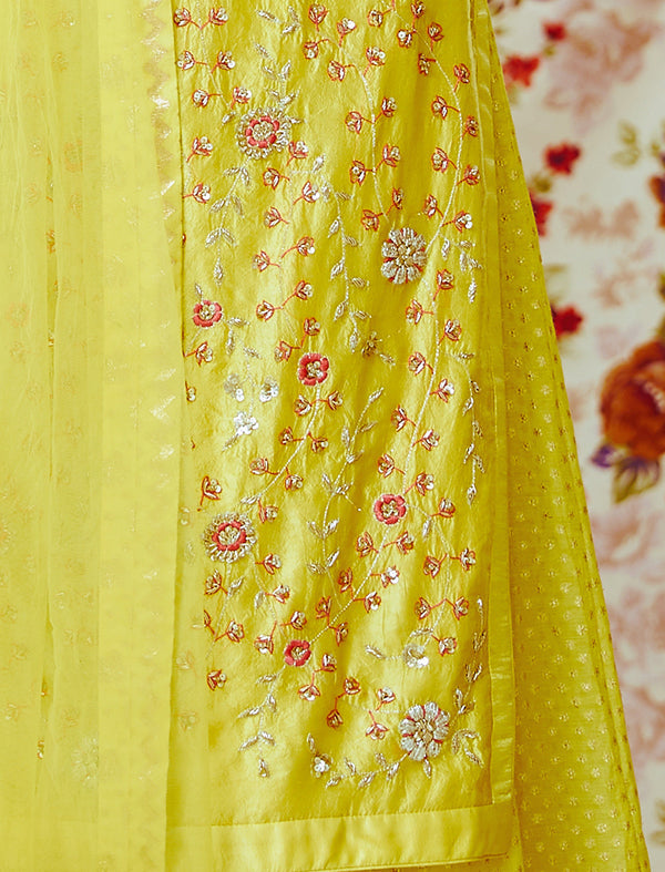 Yellow Kurta & Skirt set