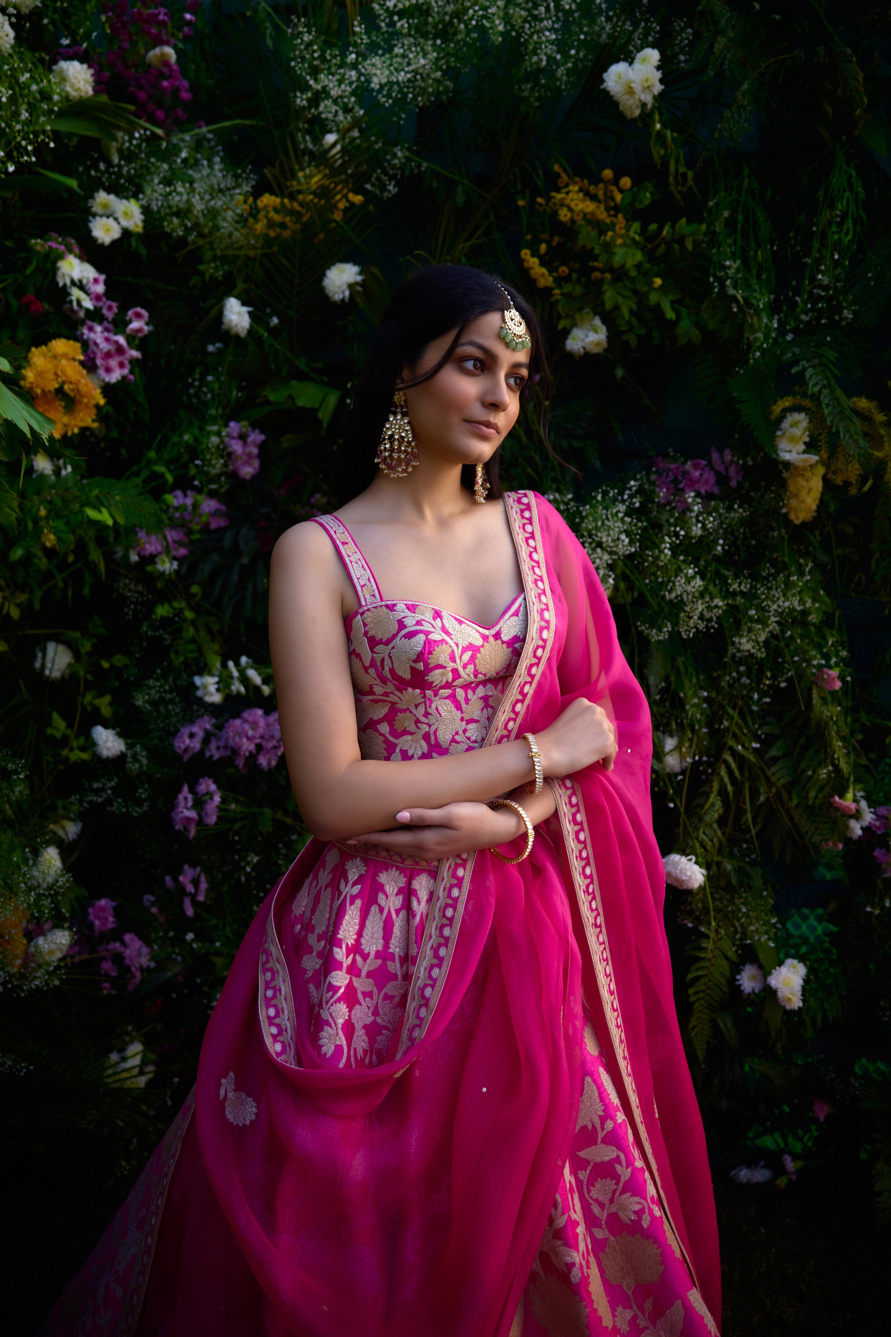 Fuchsia Pink Lehenga Set
