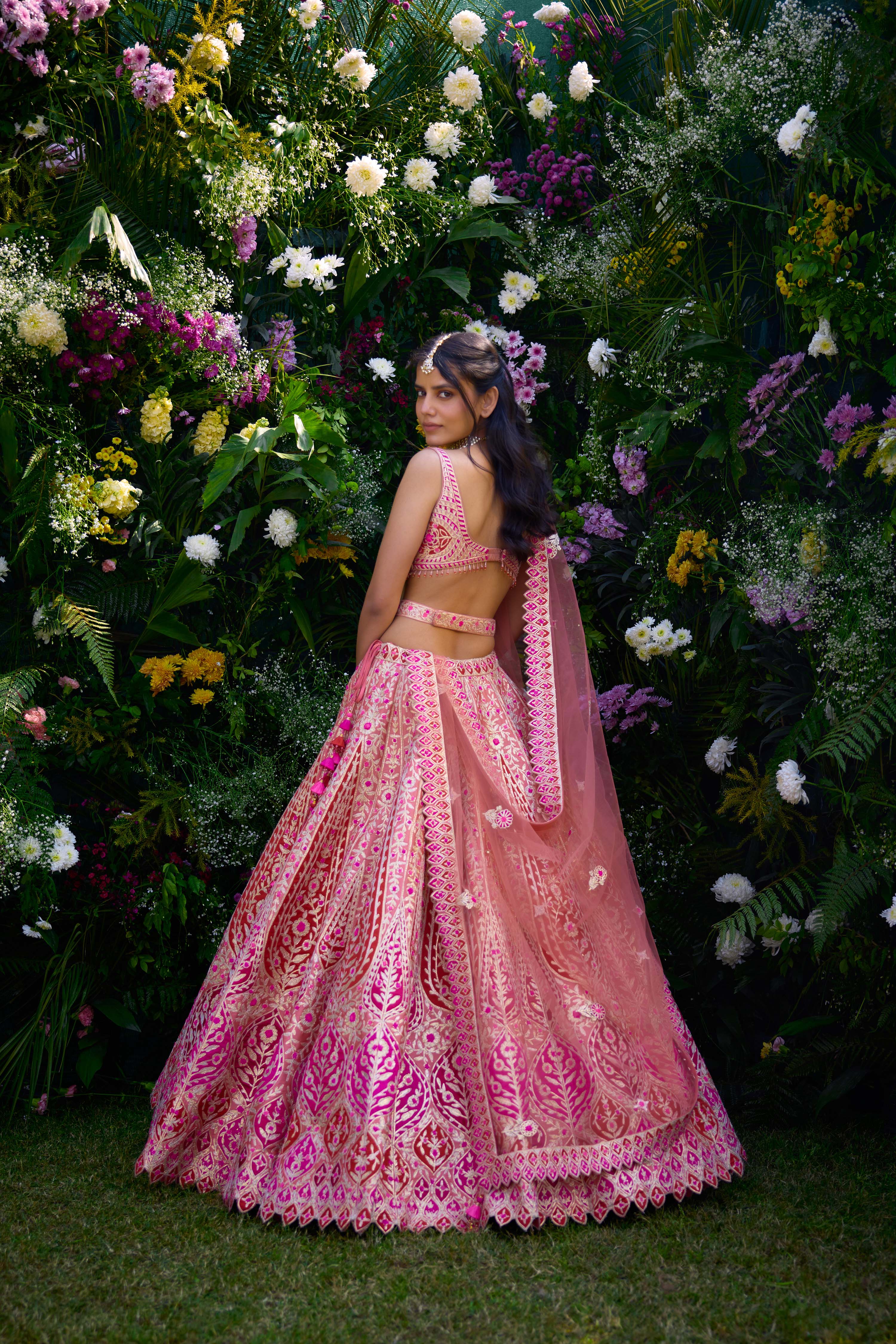 Peach Pink Lehenga Set