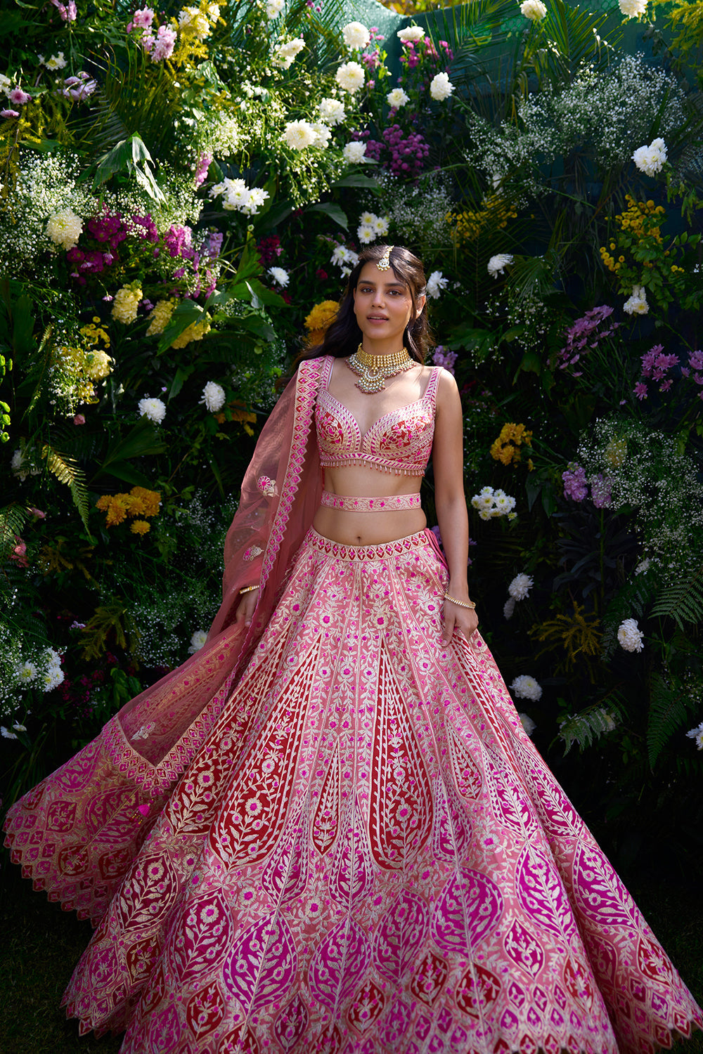 Peach Pink Lehenga Set