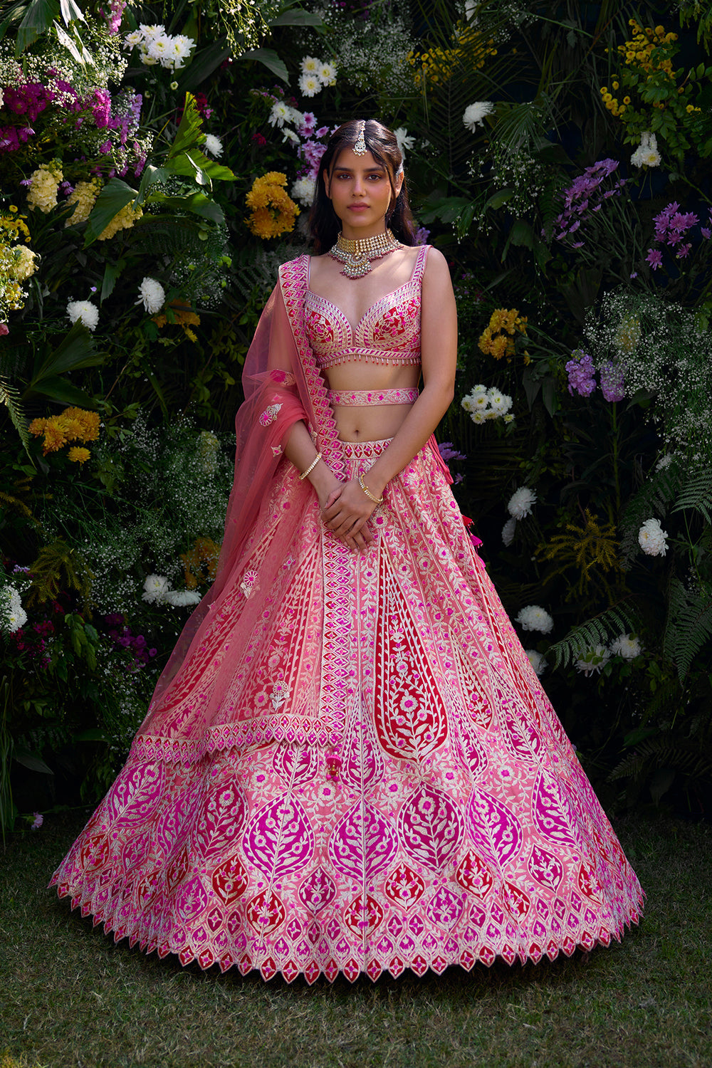Peach Pink Lehenga Set