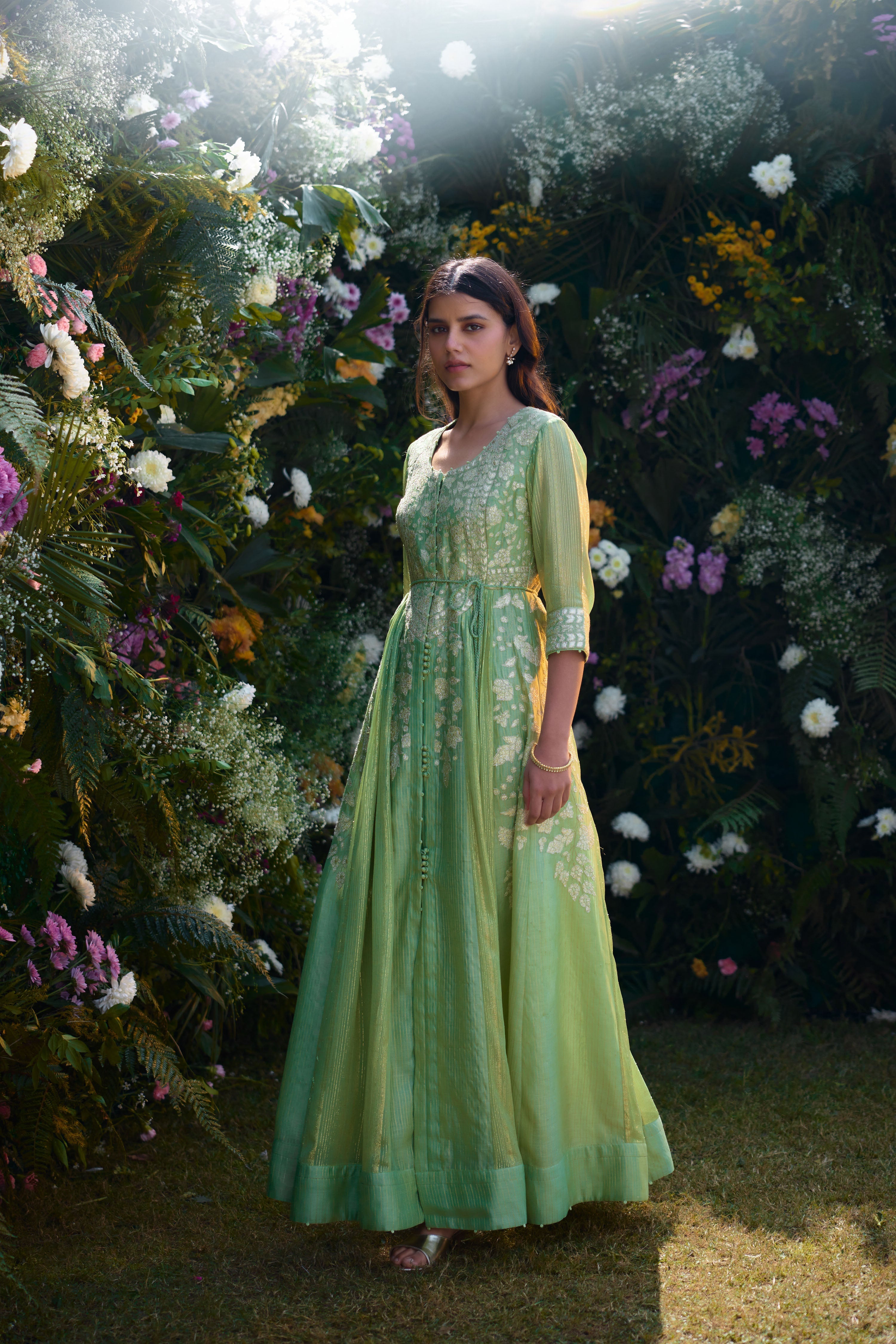 Mist Green Anarkali Set