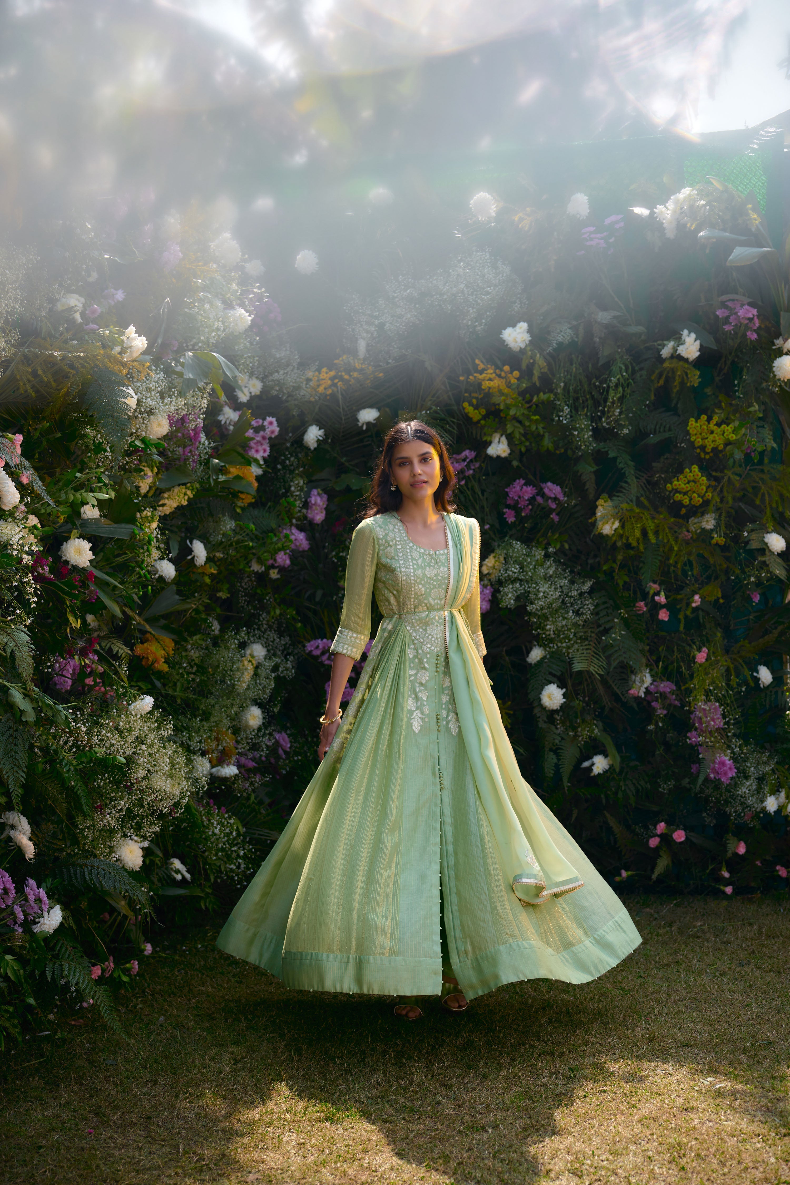 Mist Green Anarkali Set