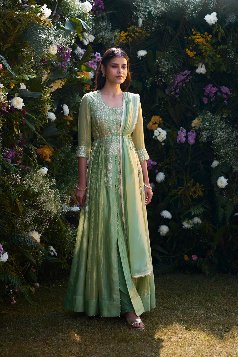 Mist Green Anarkali Set