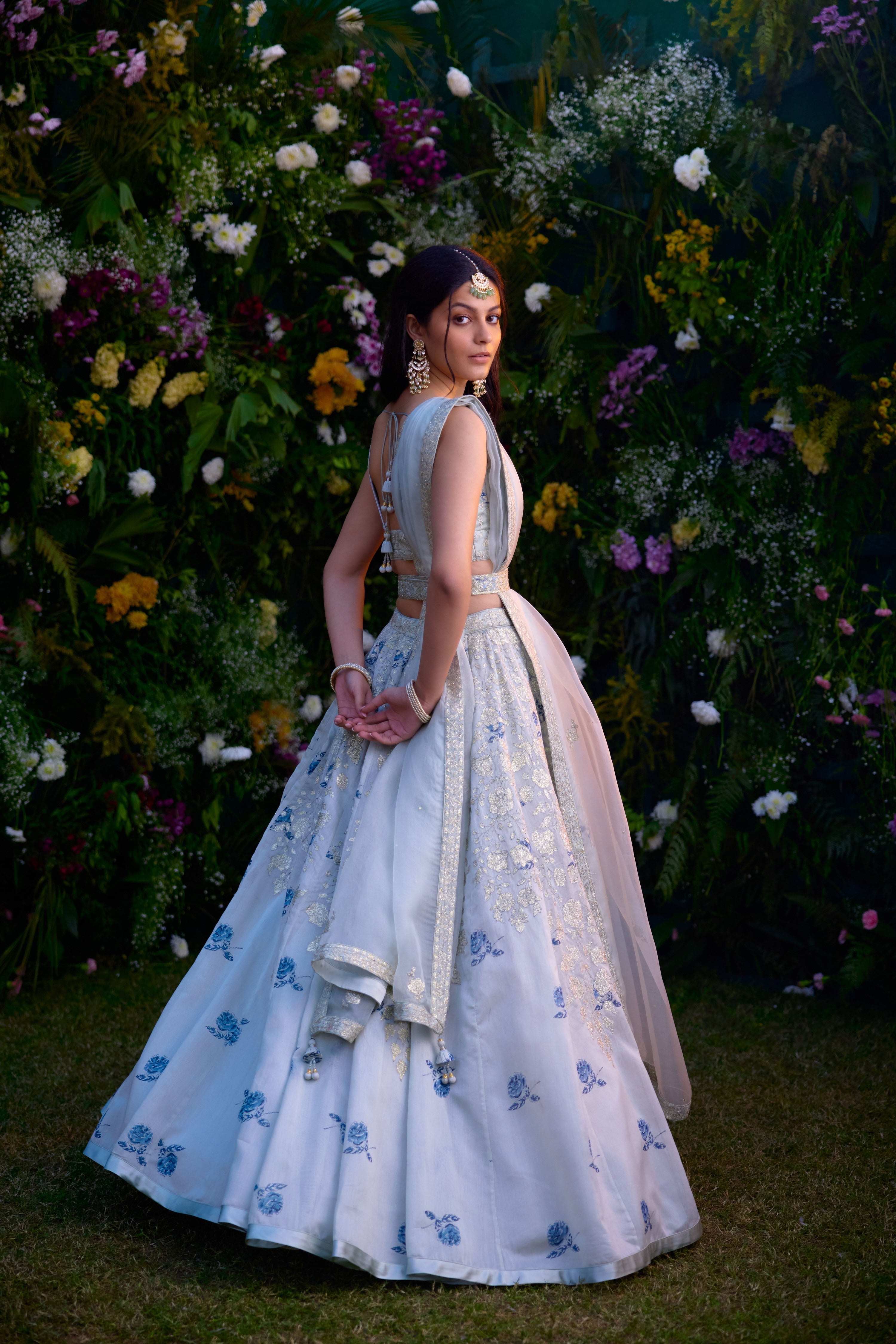 Illusion Blue Lehenga Set