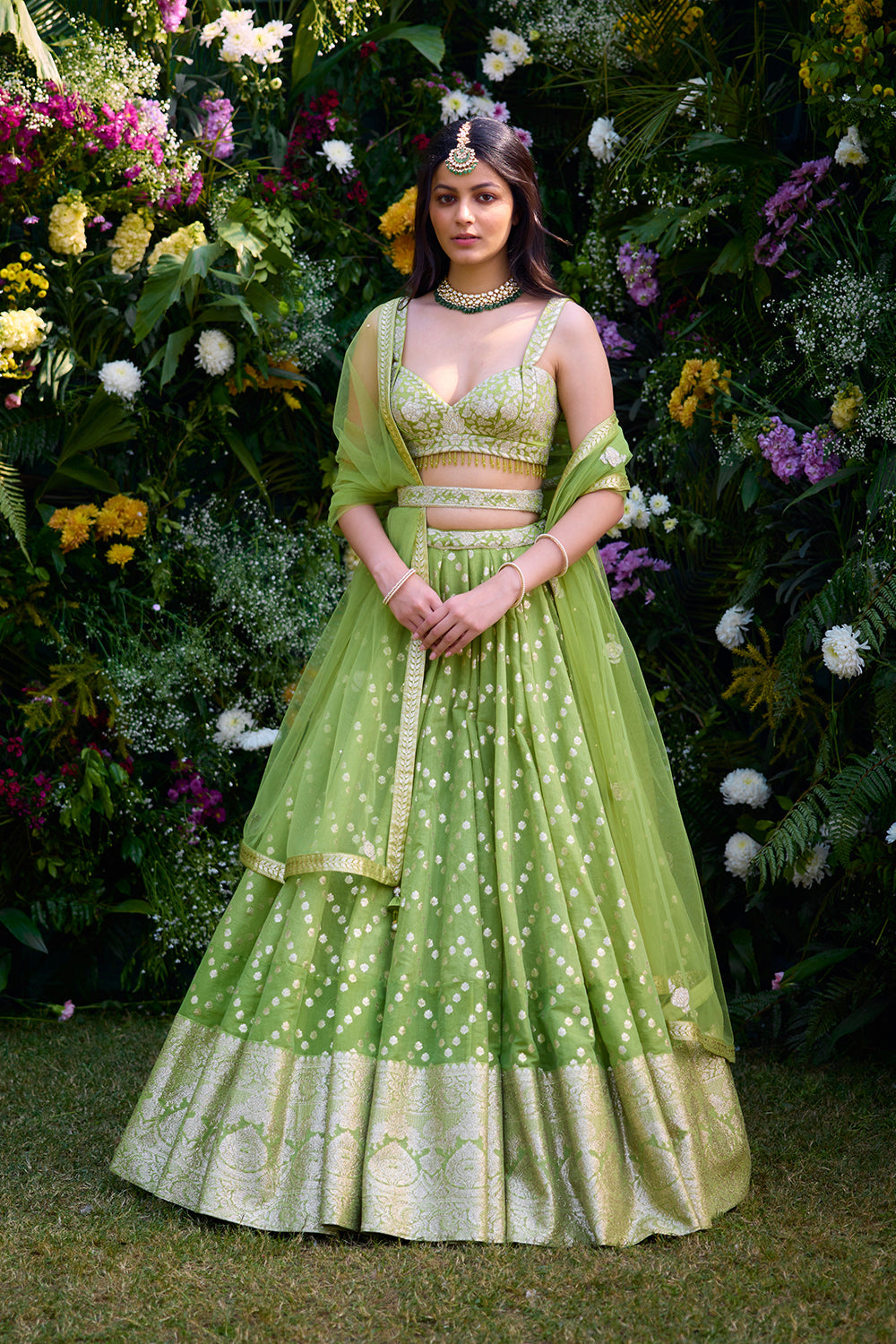 Irish Green Lehenga Set