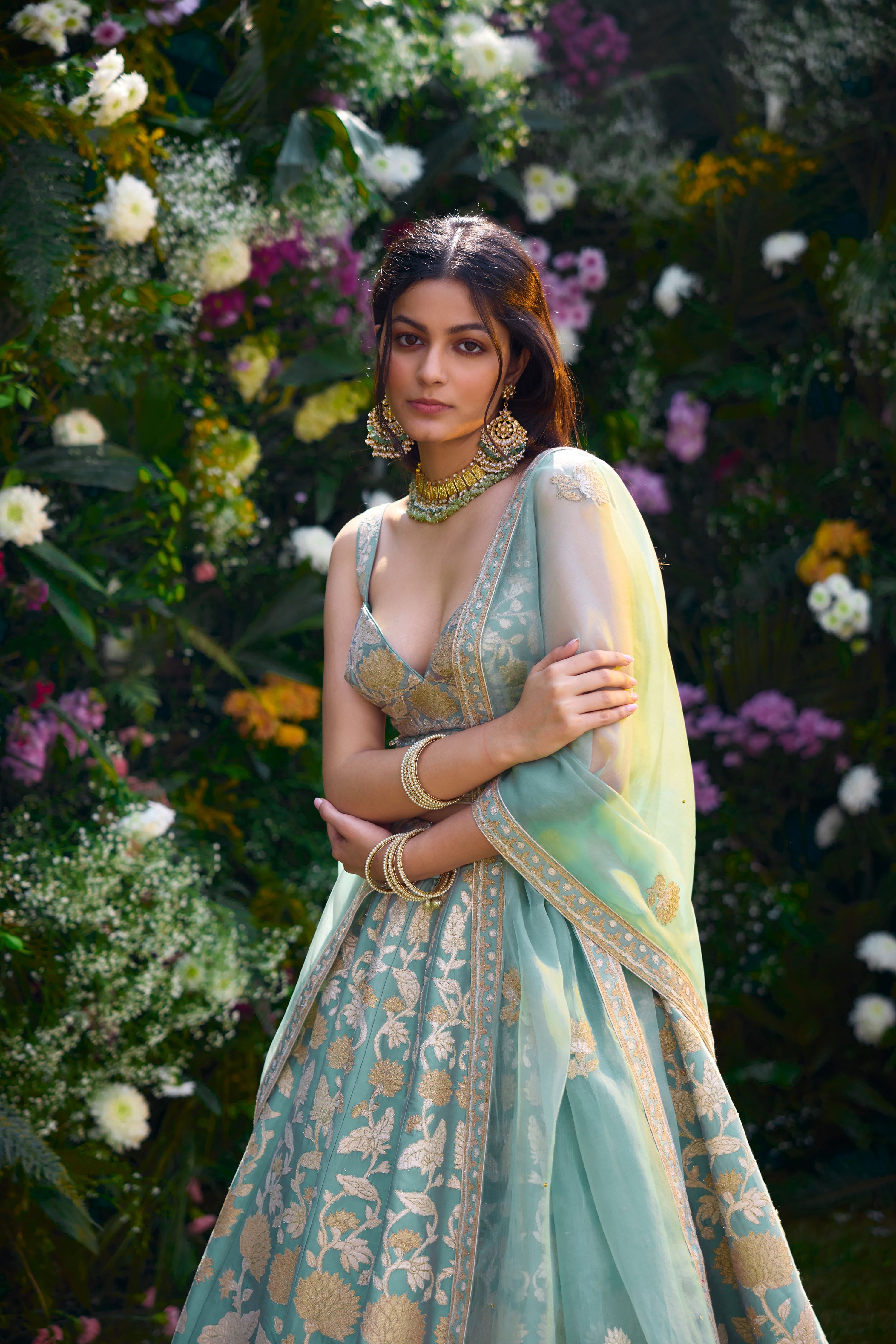 Spray Green Lehenga Set