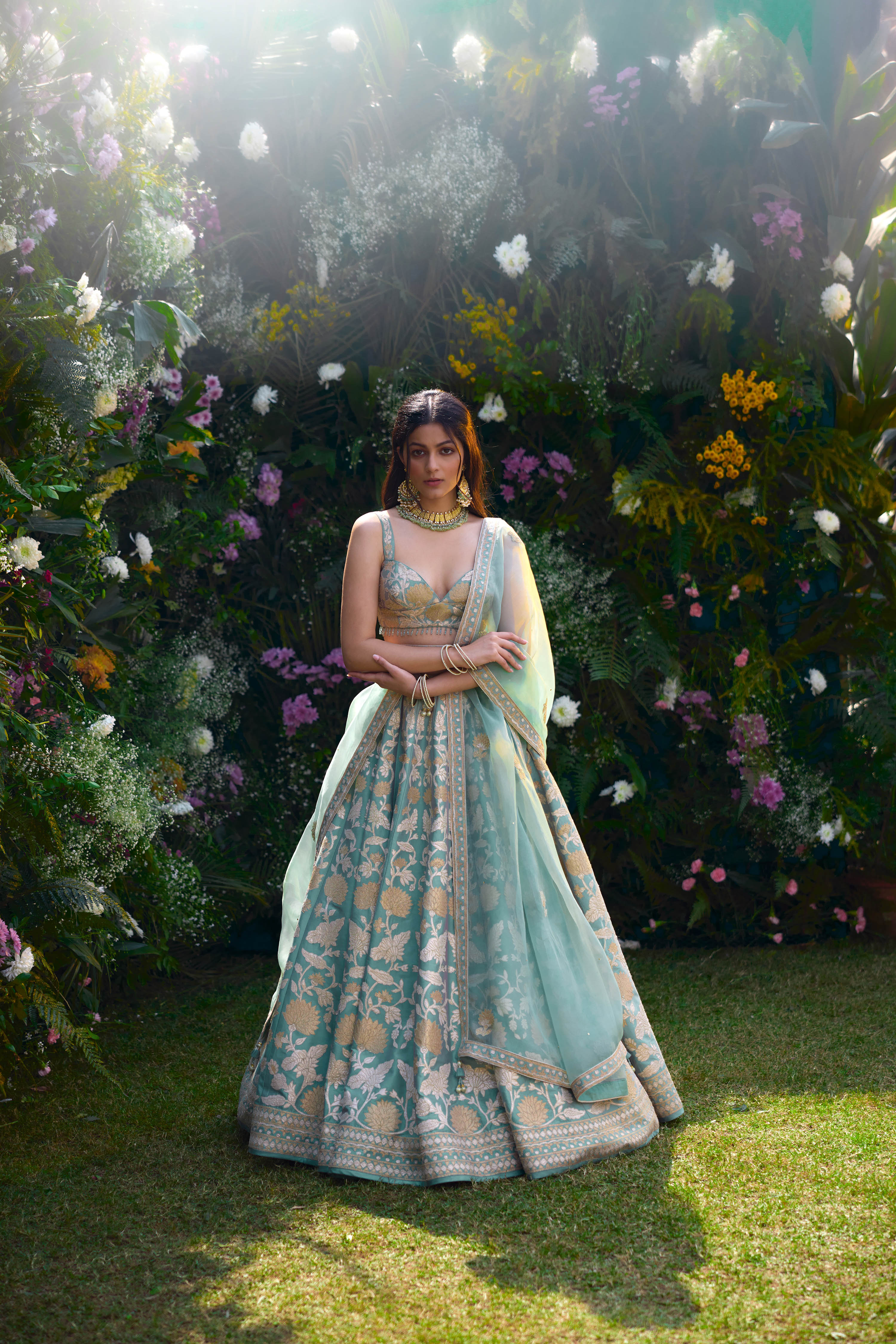 Spray Green Lehenga Set
