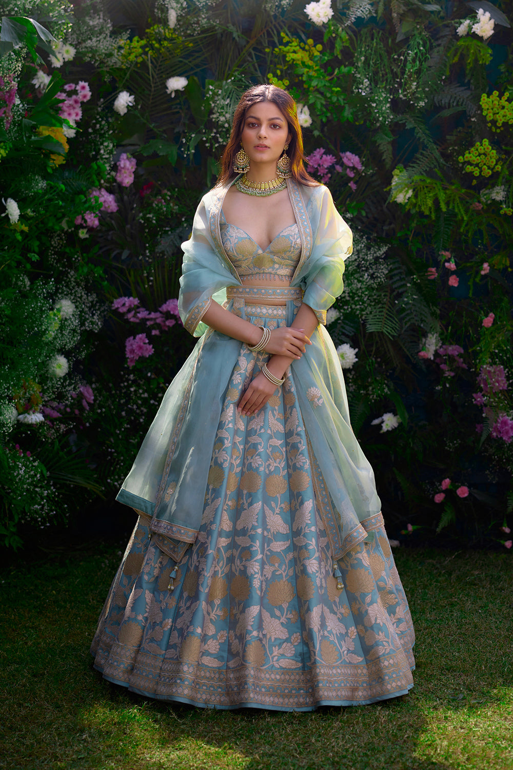 Spray Green Lehenga Set