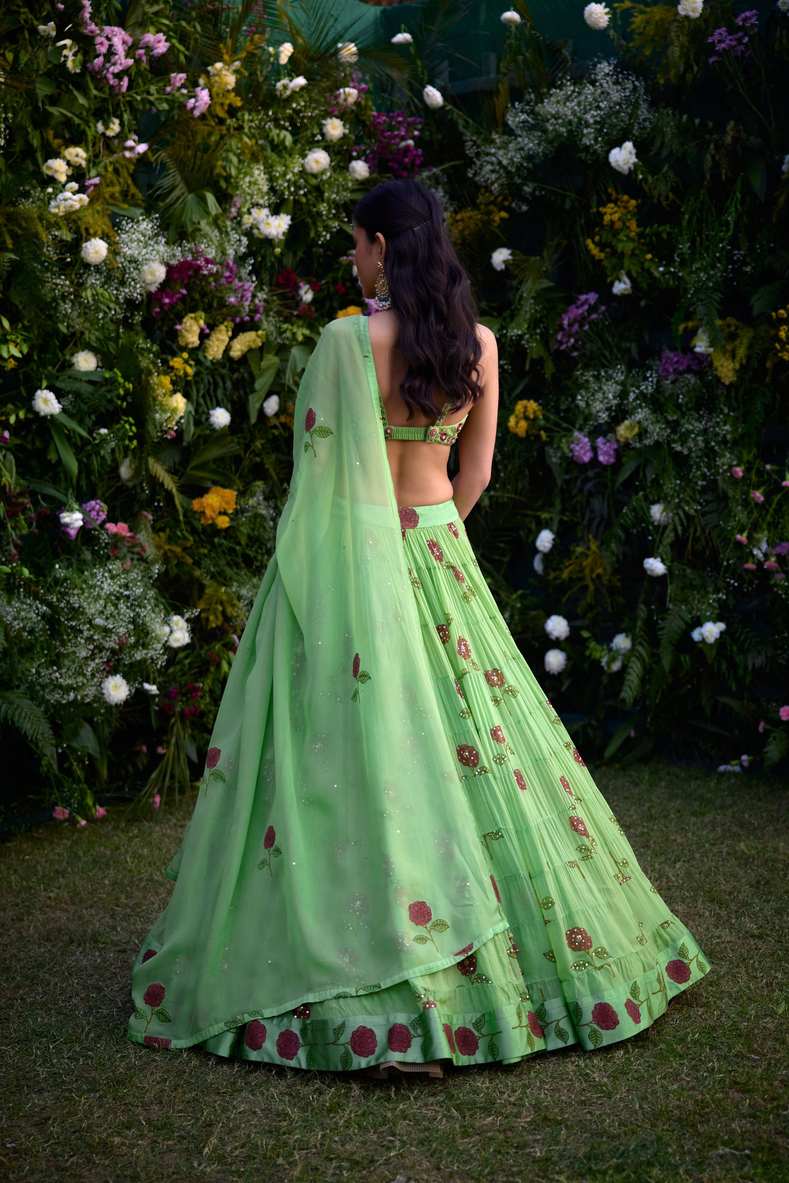 Macaw Green Lehenga Set