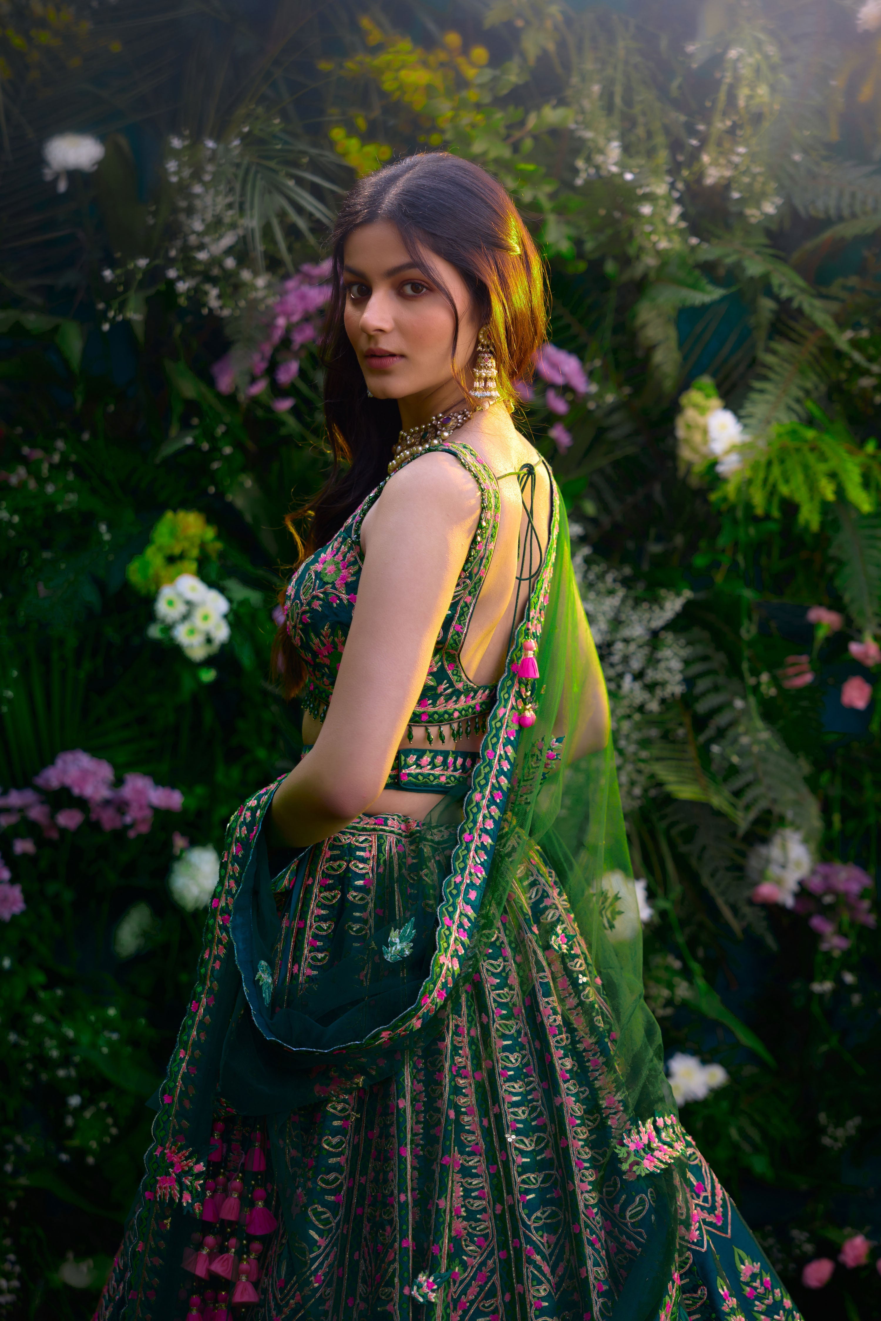 Deep Forest Green Lehenga Set