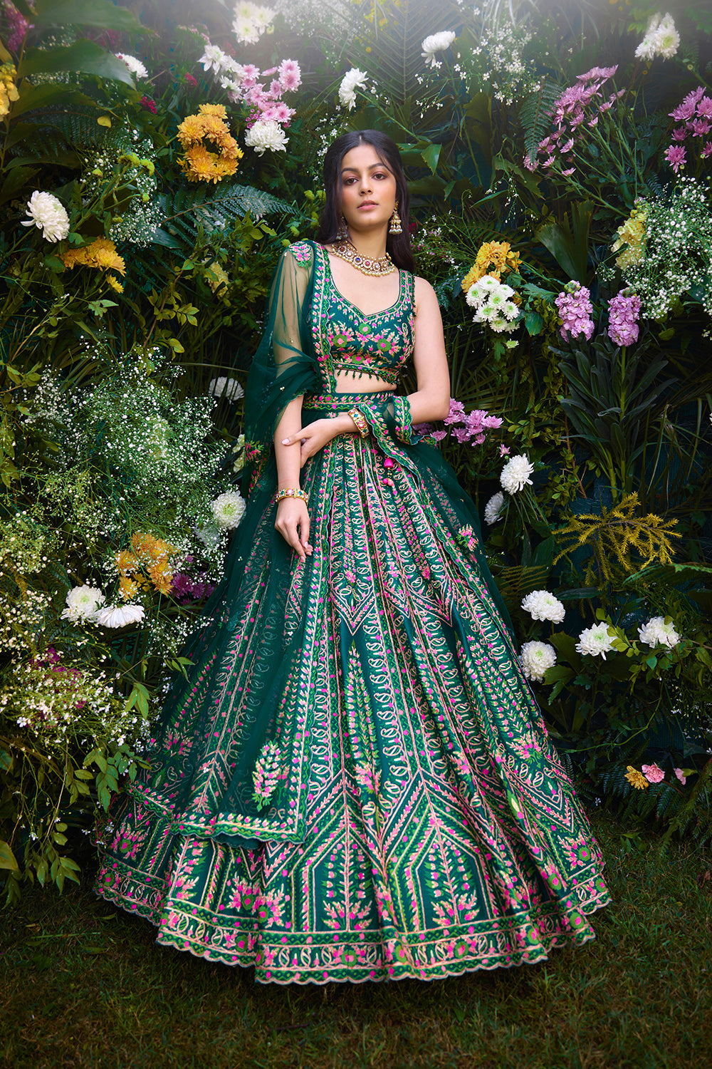 Deep Forest Green Lehenga Set
