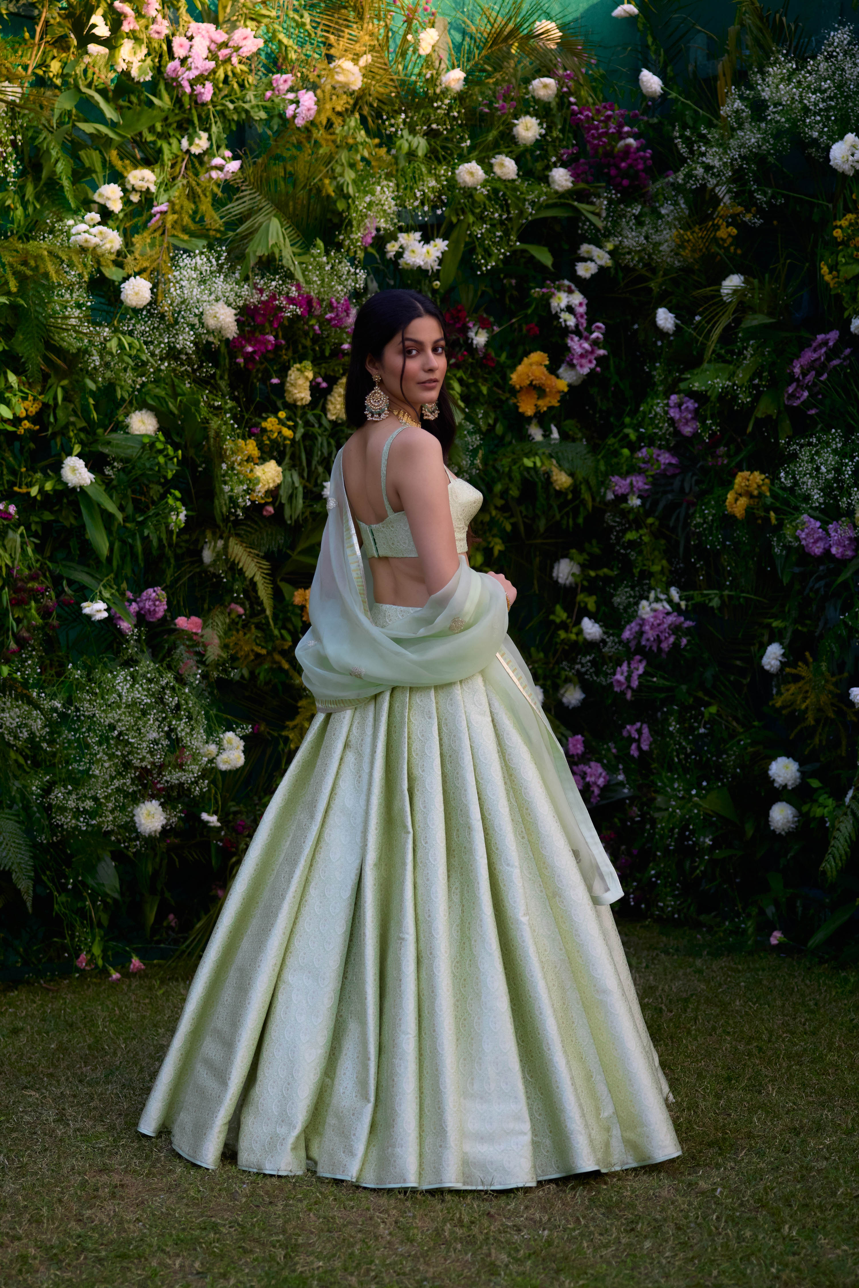 Meadow Mist Green Lehenga Set