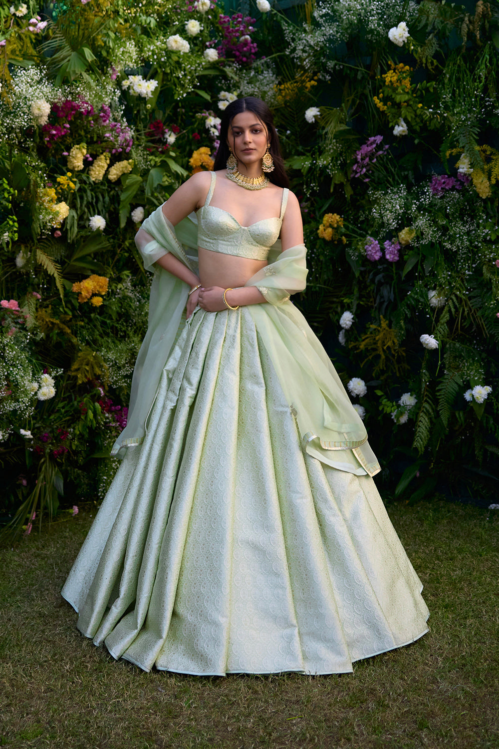 Meadow Mist Green Lehenga Set