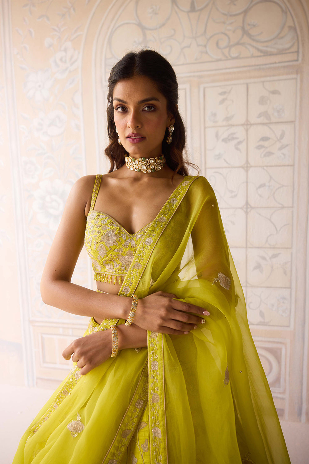 Spring Green Lehenga Set.
