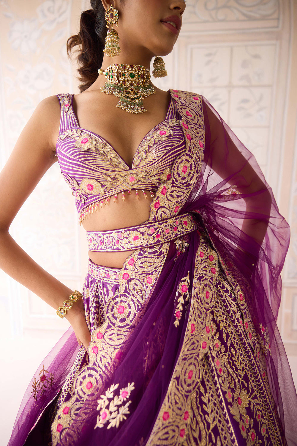 Royal Purple Lehenga Set.
