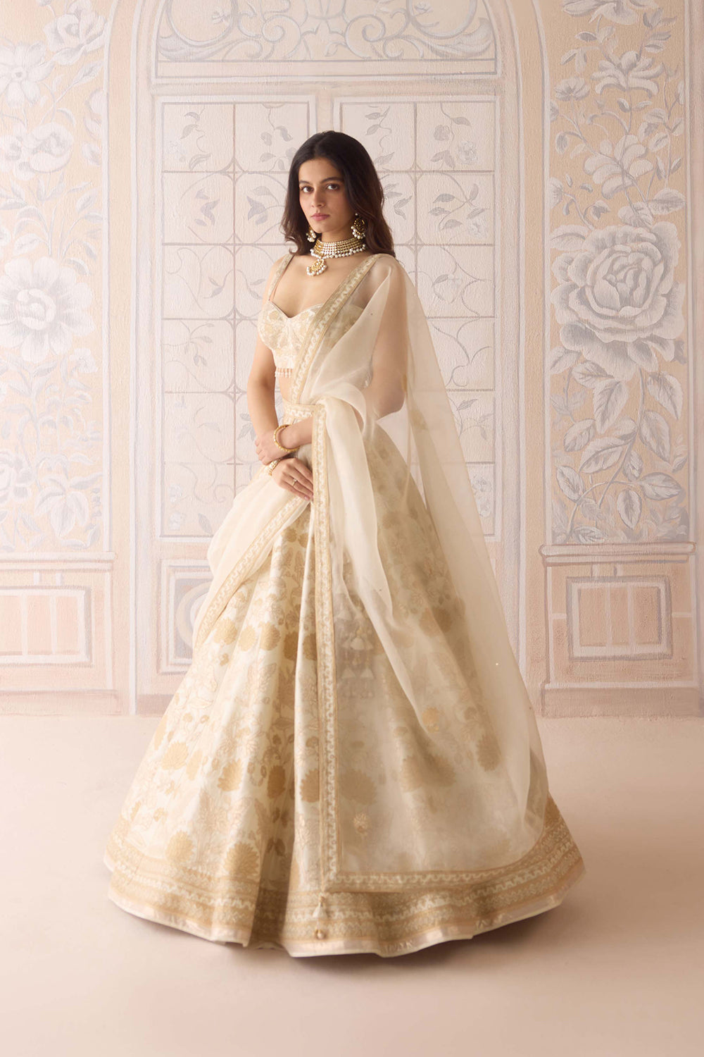 Ivory Lehenga Set.