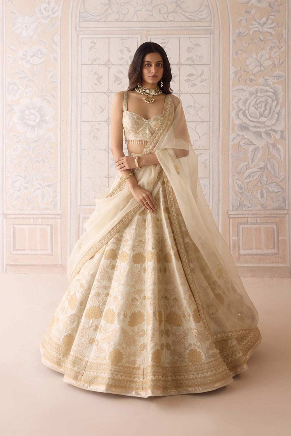 Ivory Lehenga Set.