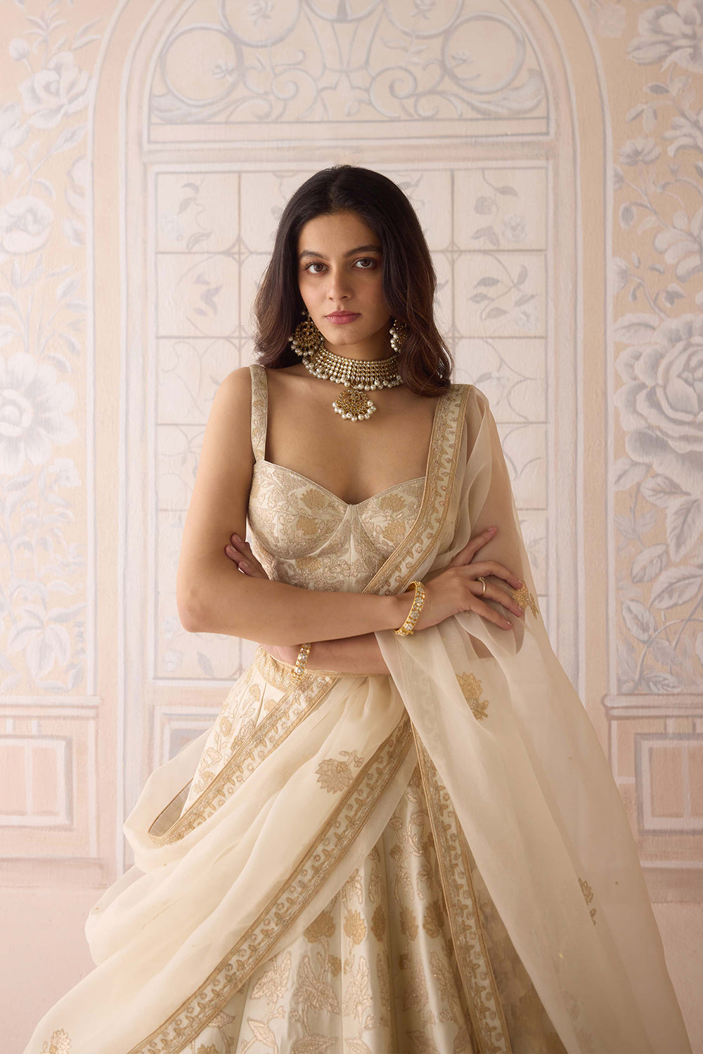 Ivory Lehenga Set.