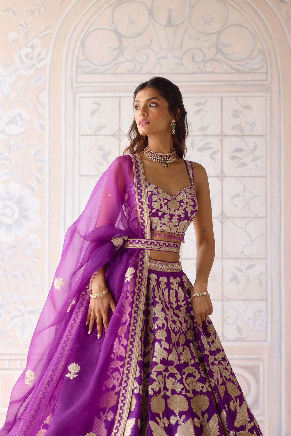 Phlox Purple Lehenga Set.