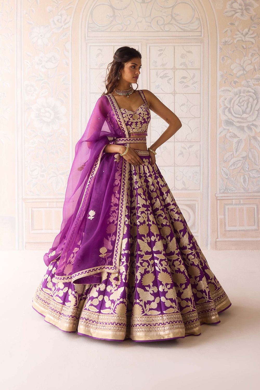 Phlox Purple Lehenga Set.