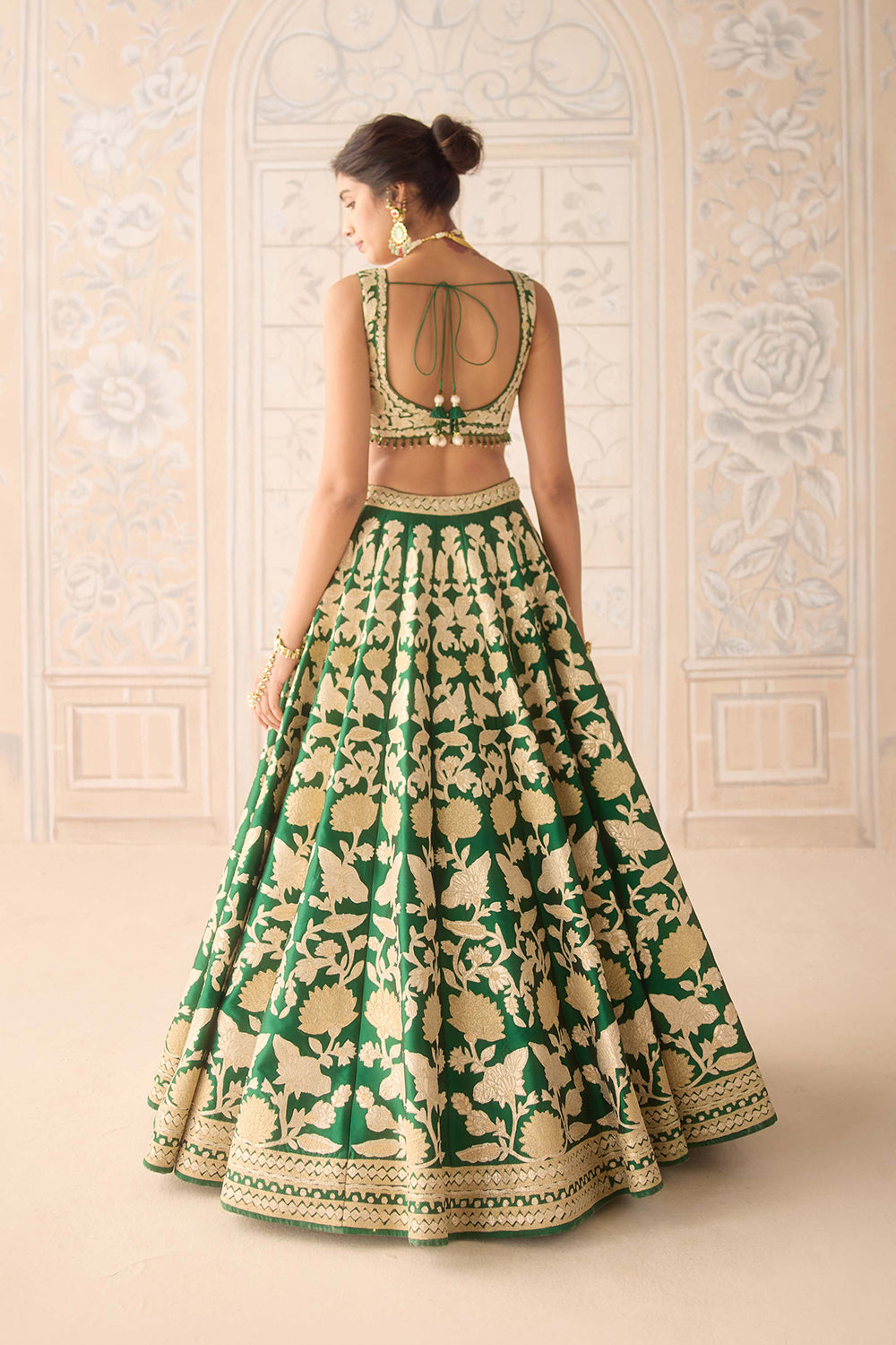 Dark Green Lehenga Set.