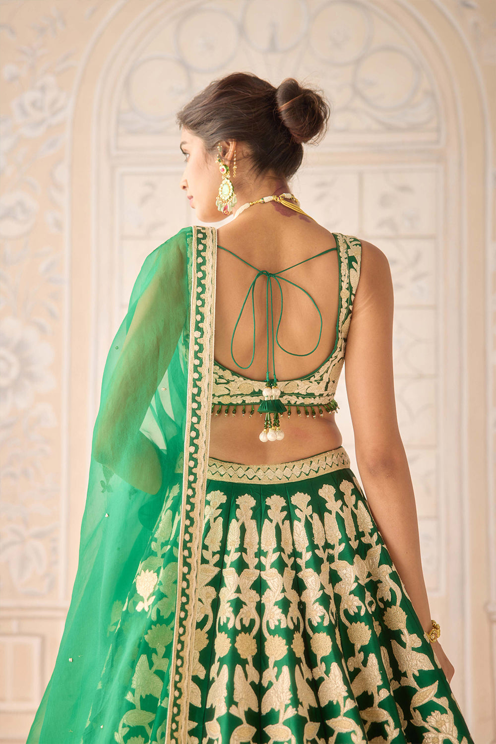 Dark Green Lehenga Set.