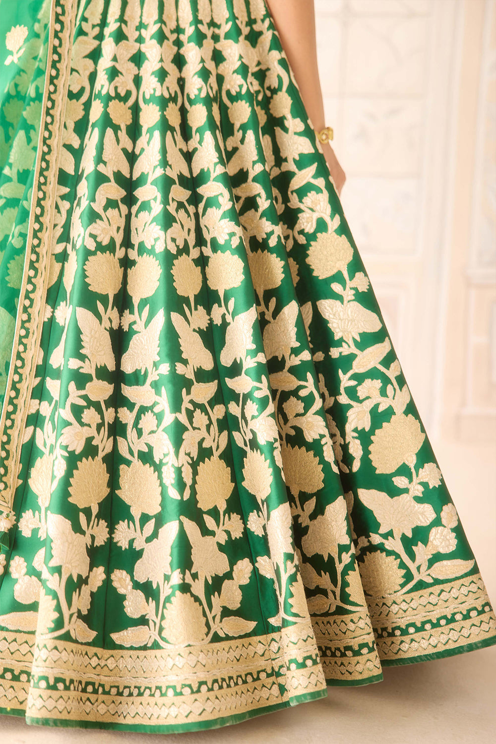 Dark Green Lehenga Set.
