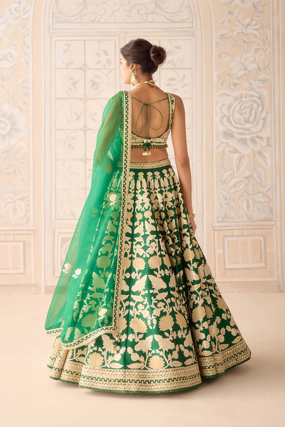 Dark Green Lehenga Set.