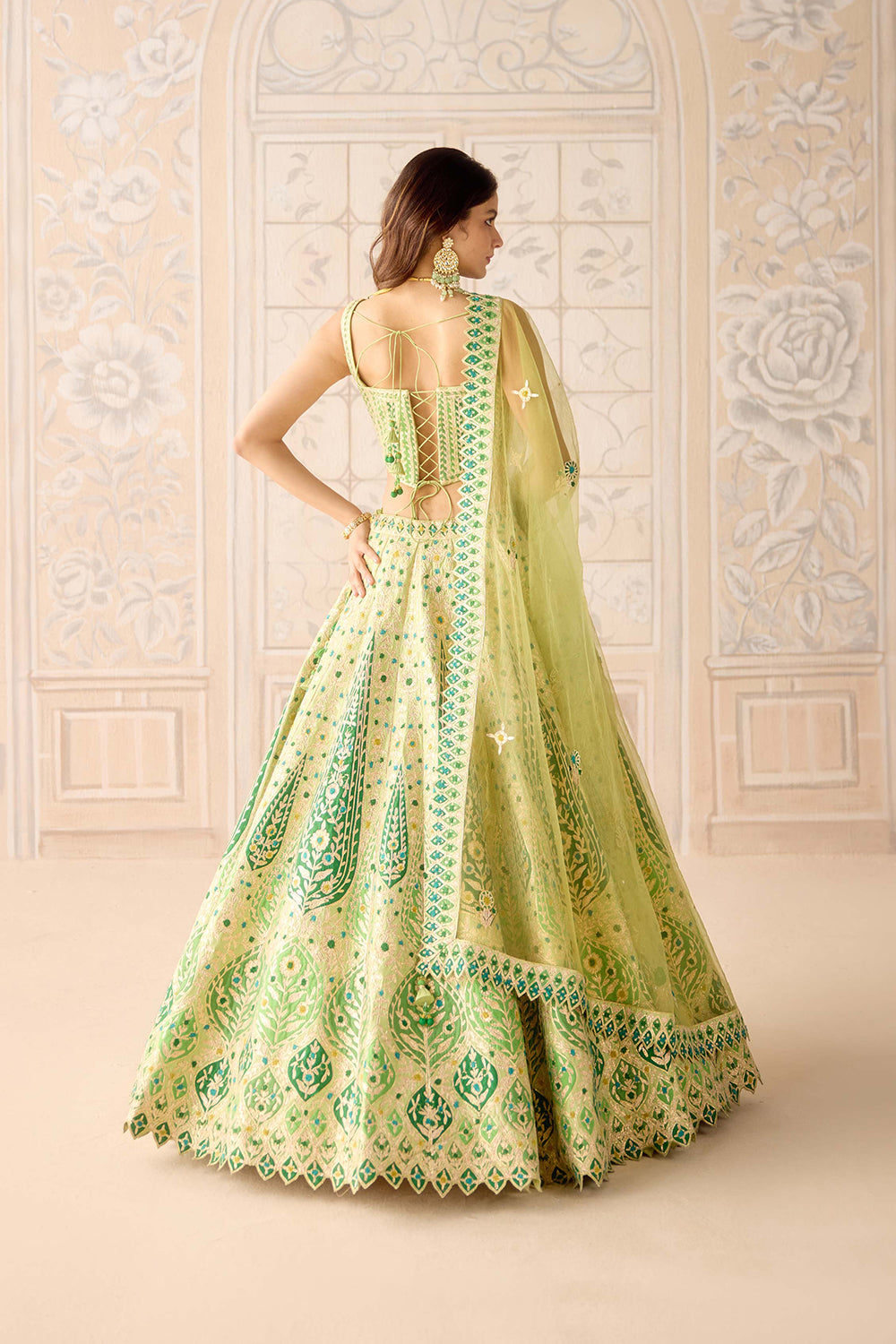 Butterfly Green Lehenga Set.