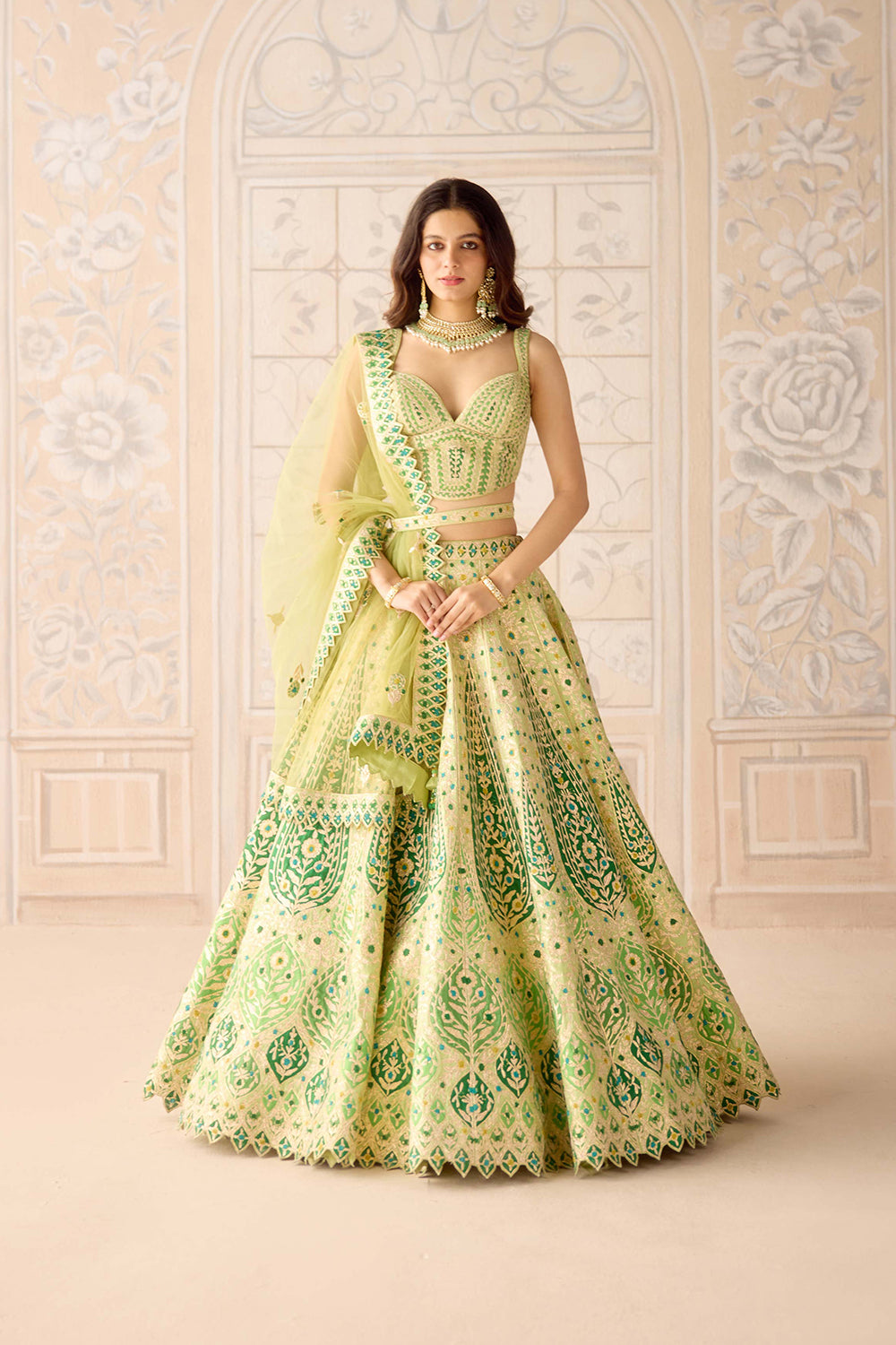 Butterfly Green Lehenga Set.