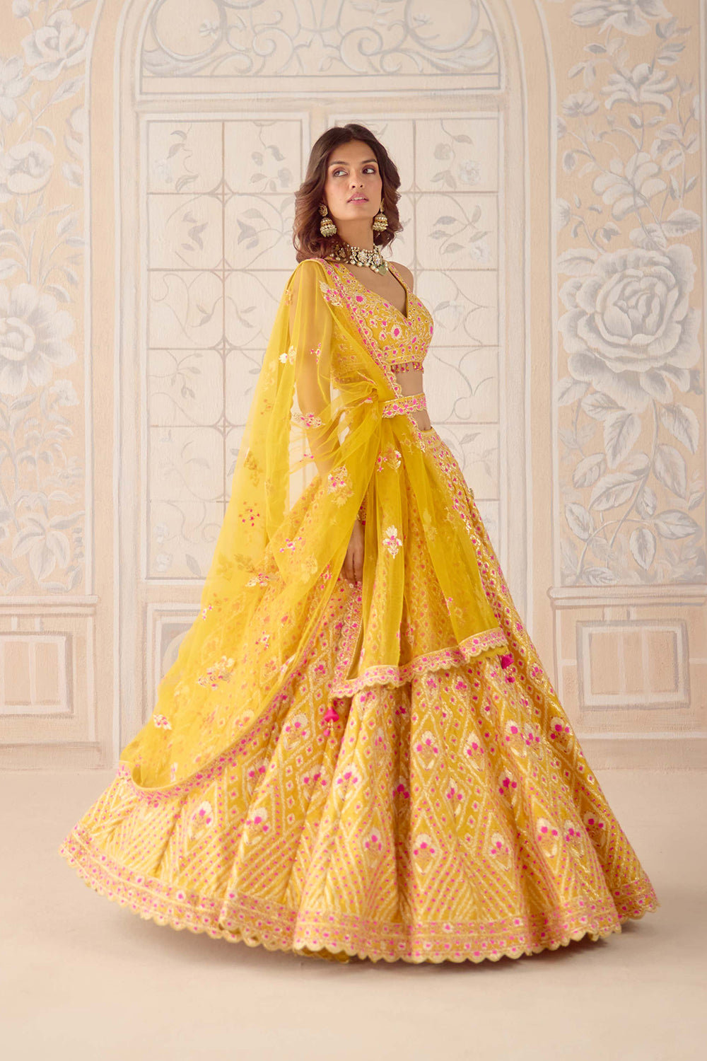 Mustard Yellow Lehenga Set.