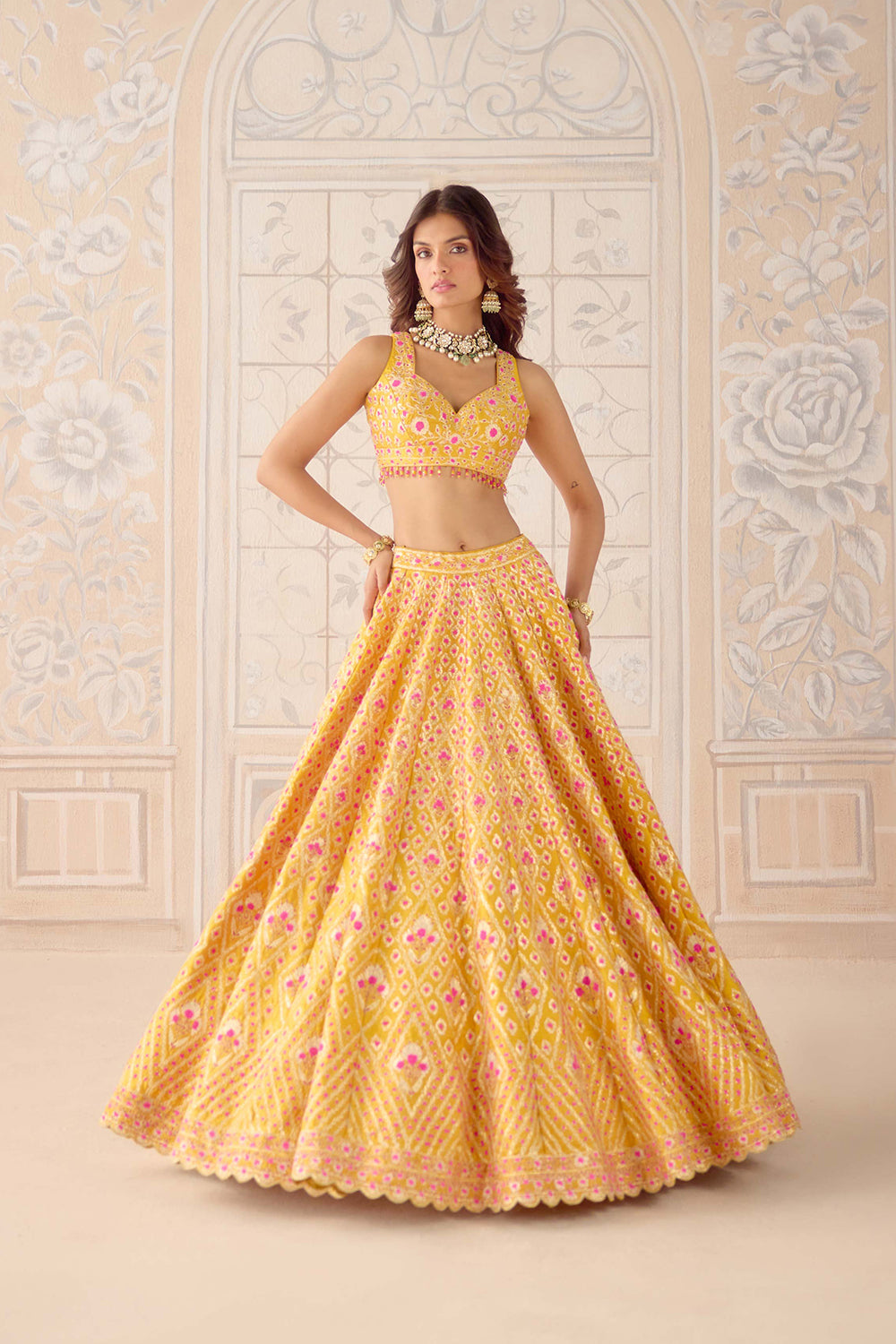 Mustard Yellow Lehenga Set.
