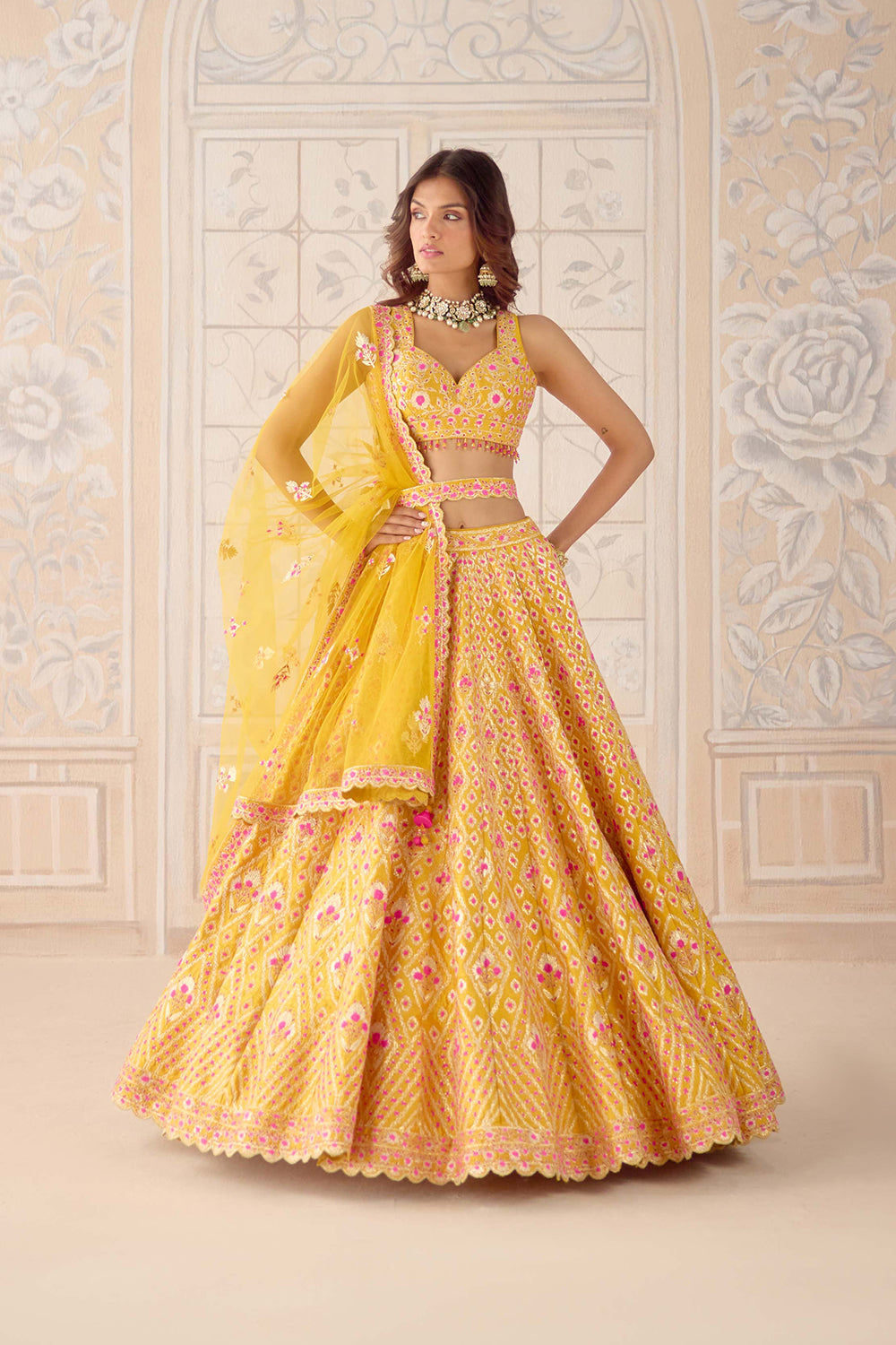 Mustard Yellow Lehenga Set.