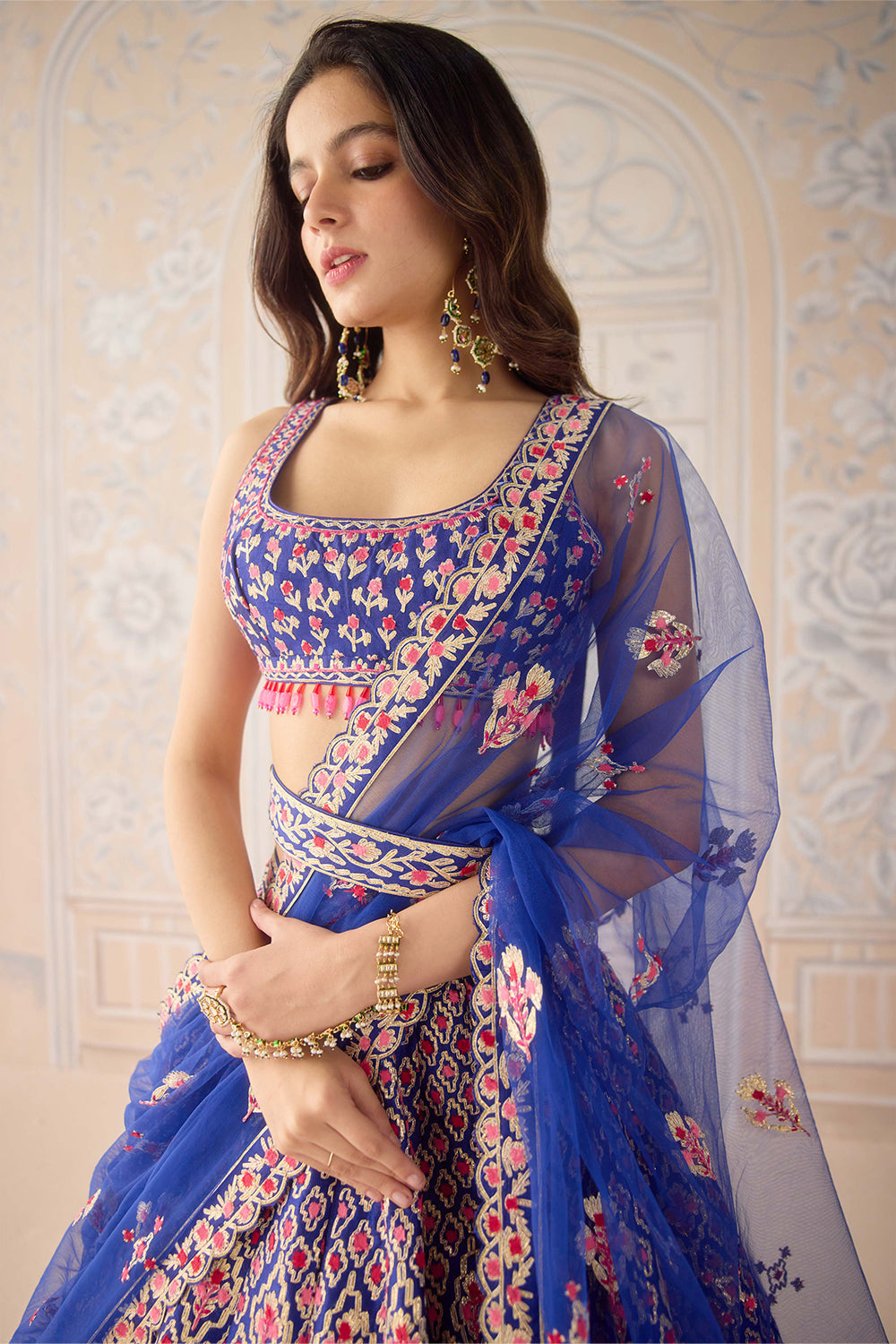 Mazarine Blue Lehenga Set.