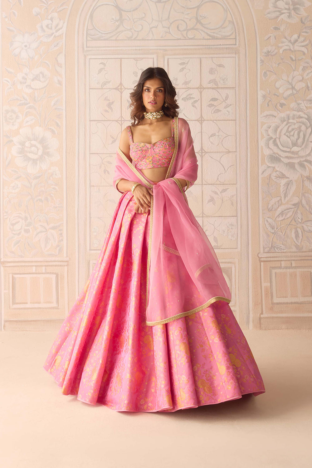Coral Pink Lehenga Set.
