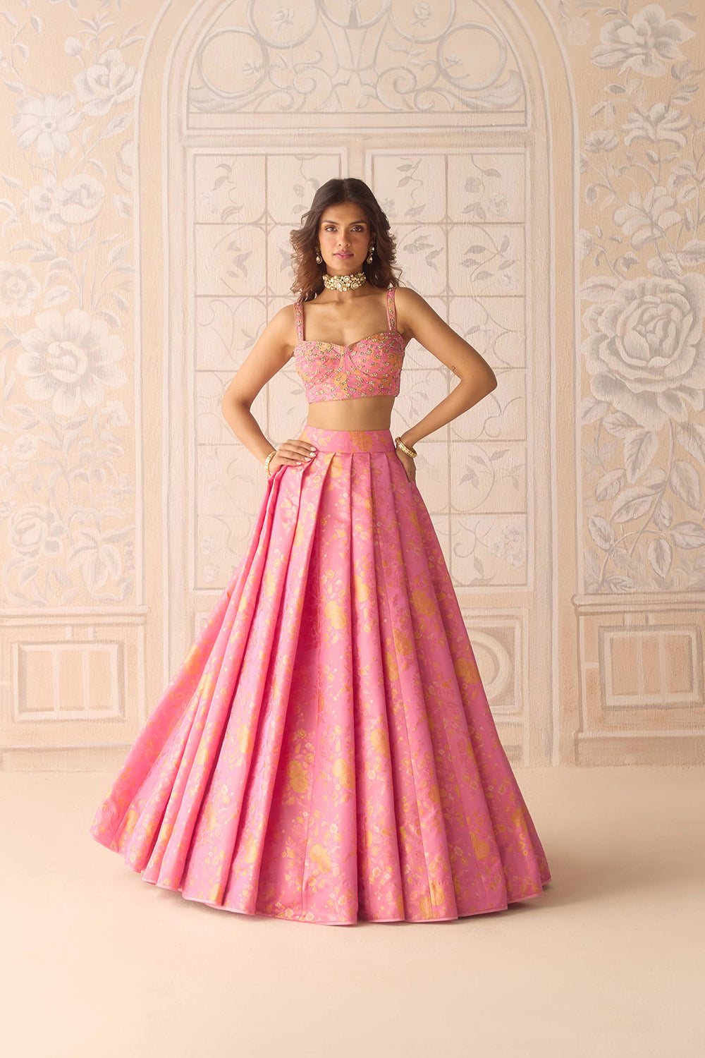 Coral Pink Lehenga Set.
