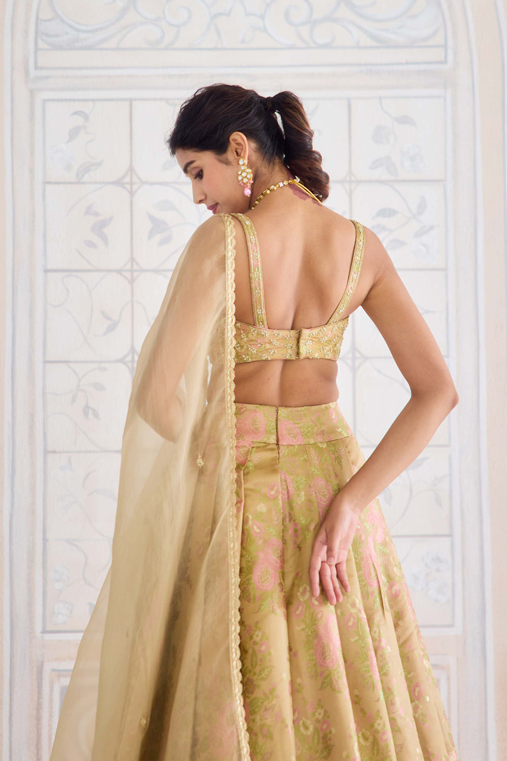 Gold Lehenga Set.