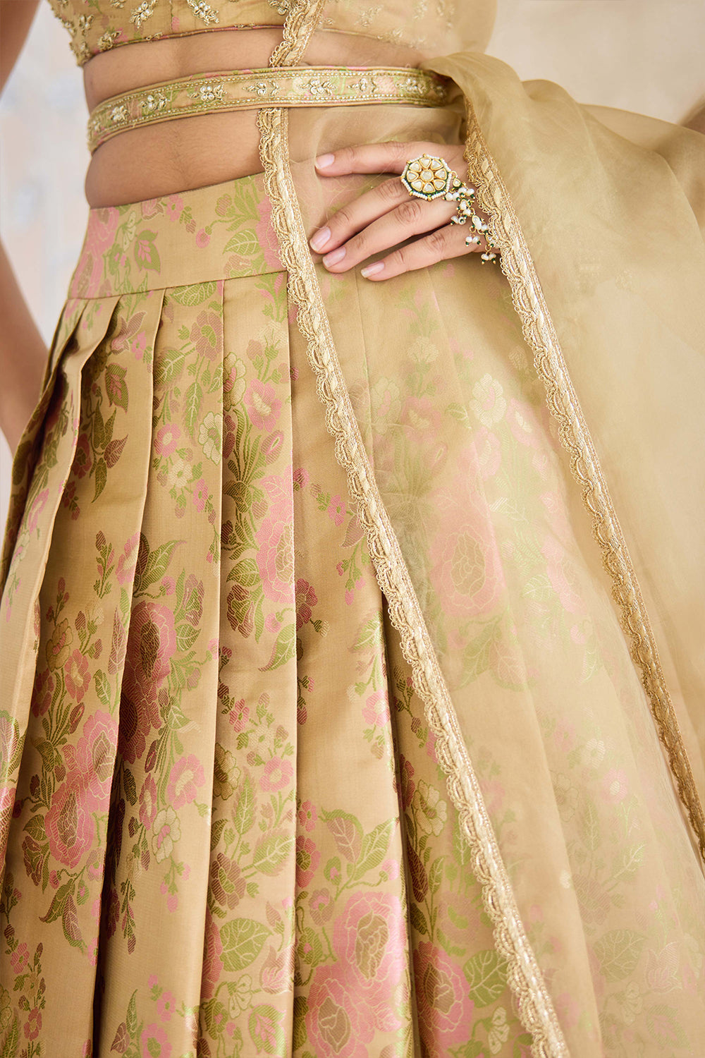 Gold Lehenga Set.
